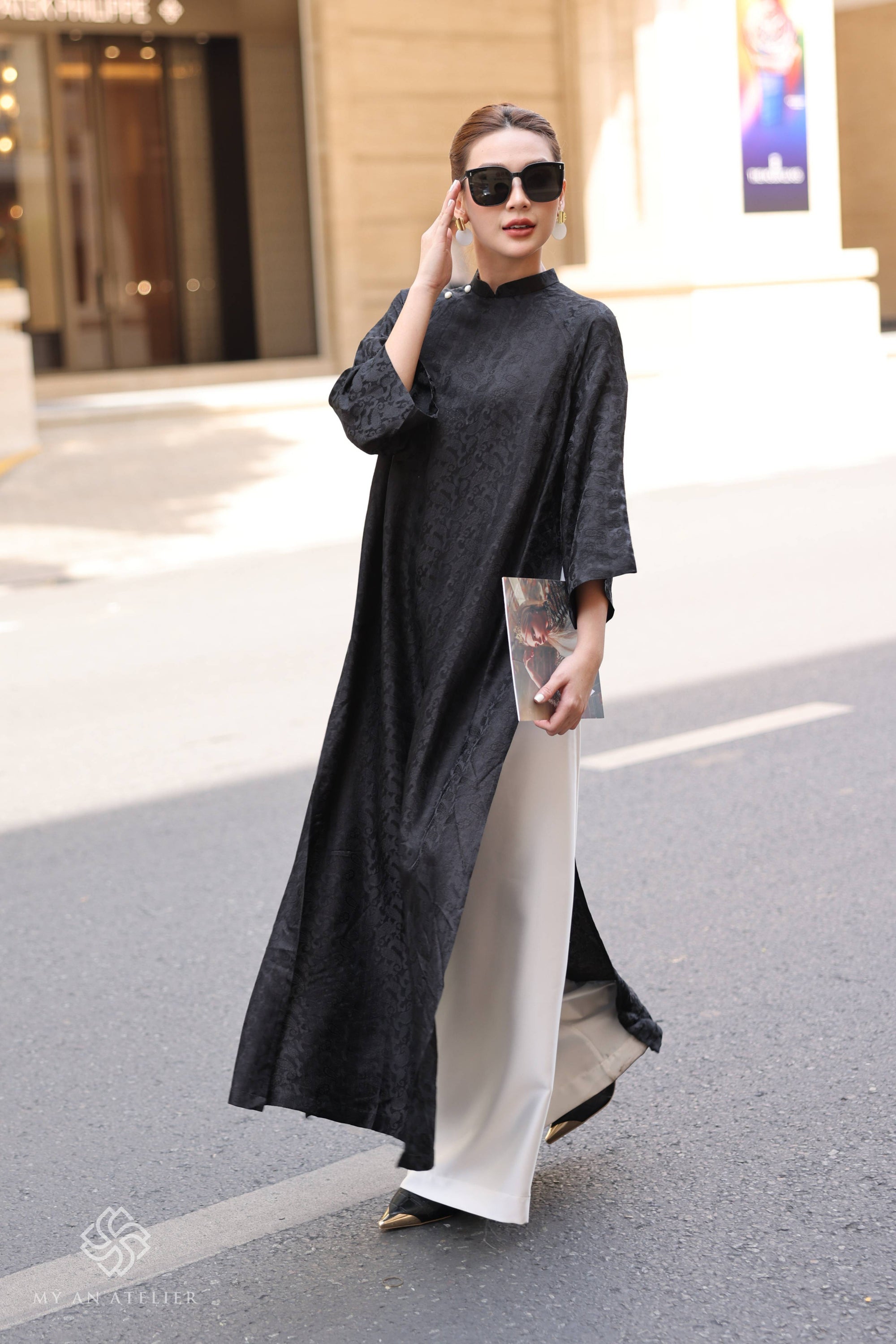 Mulberry silk Vietnamese women's dress