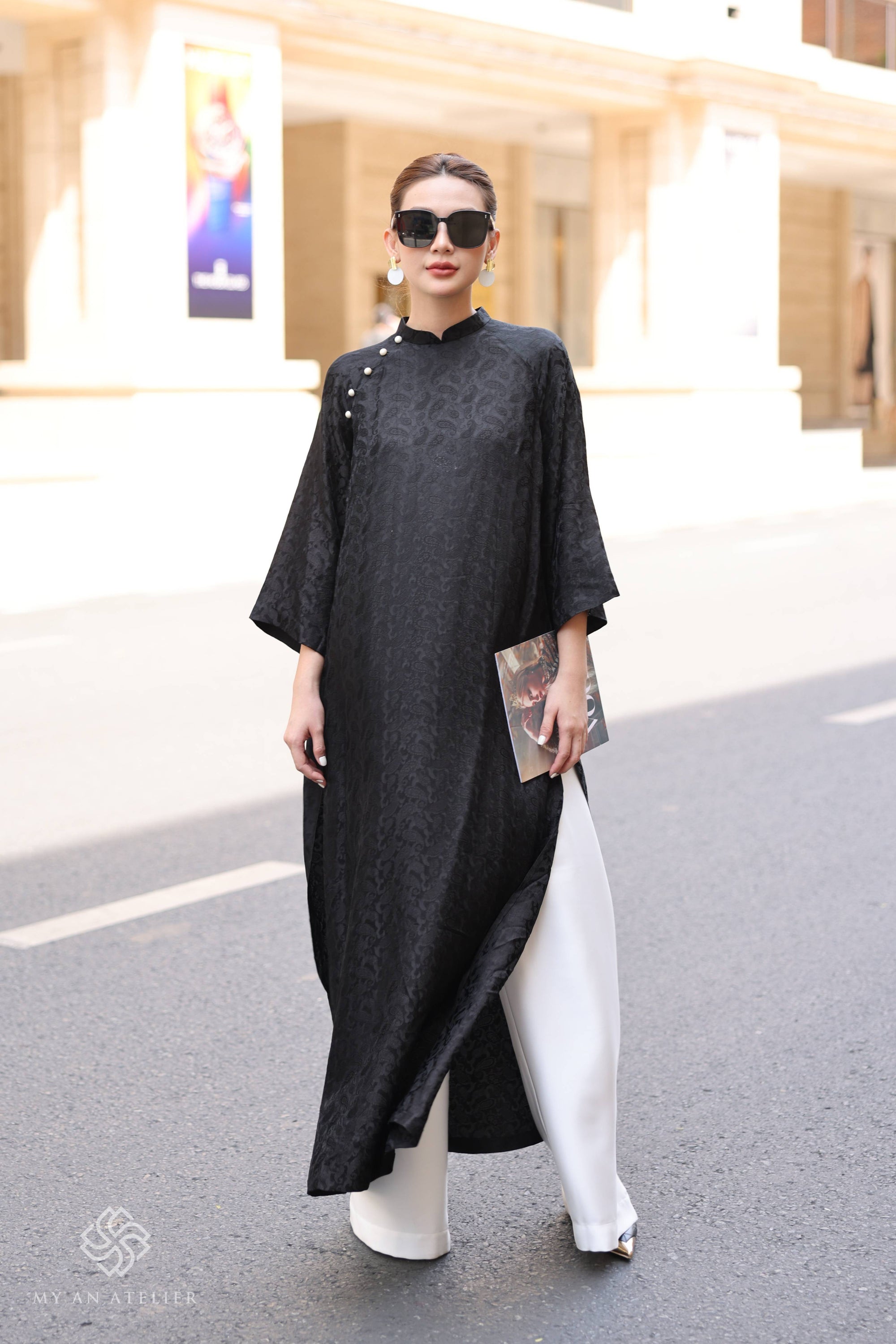 Mulberry silk Vietnamese women's dress