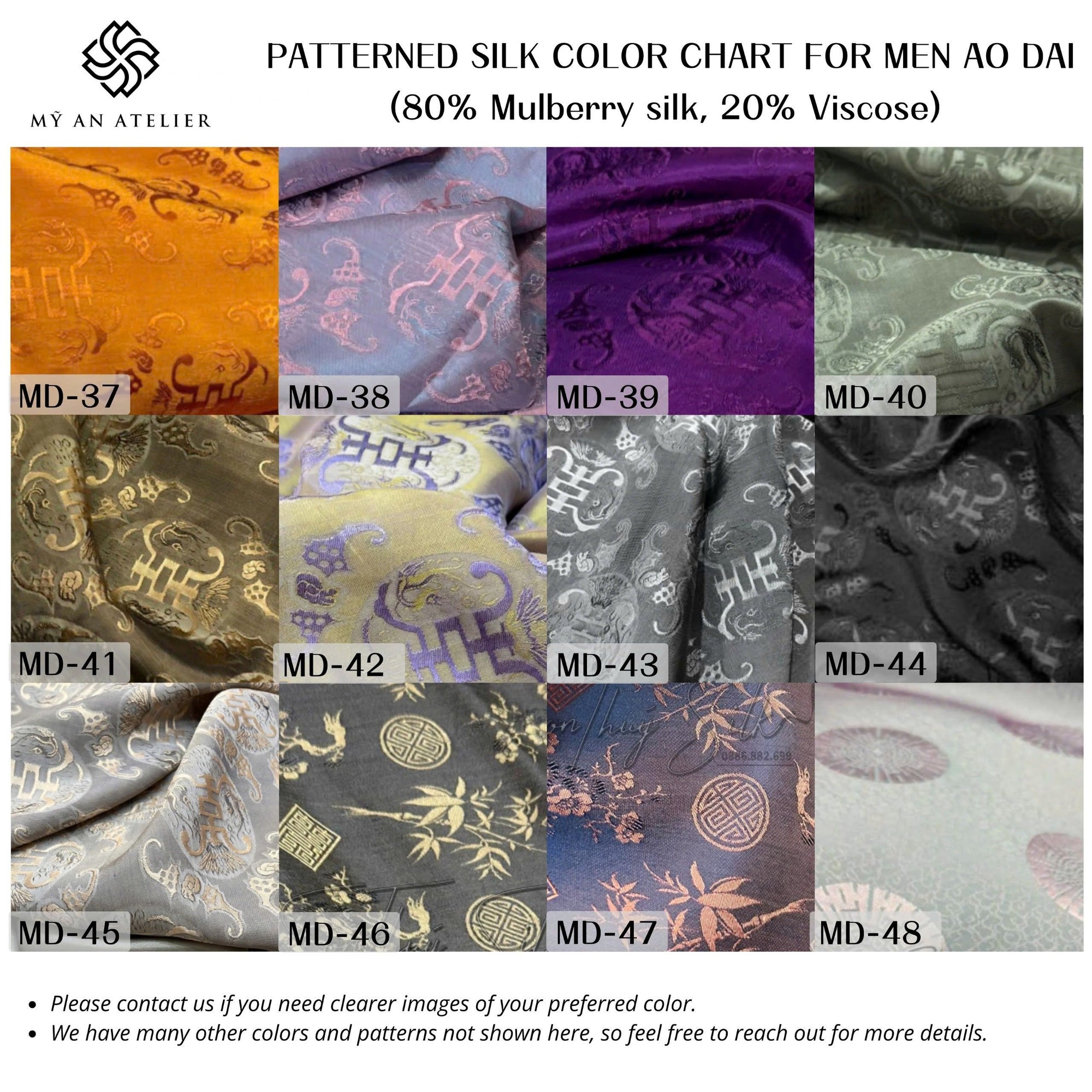 Mulberry silk with patterns for men