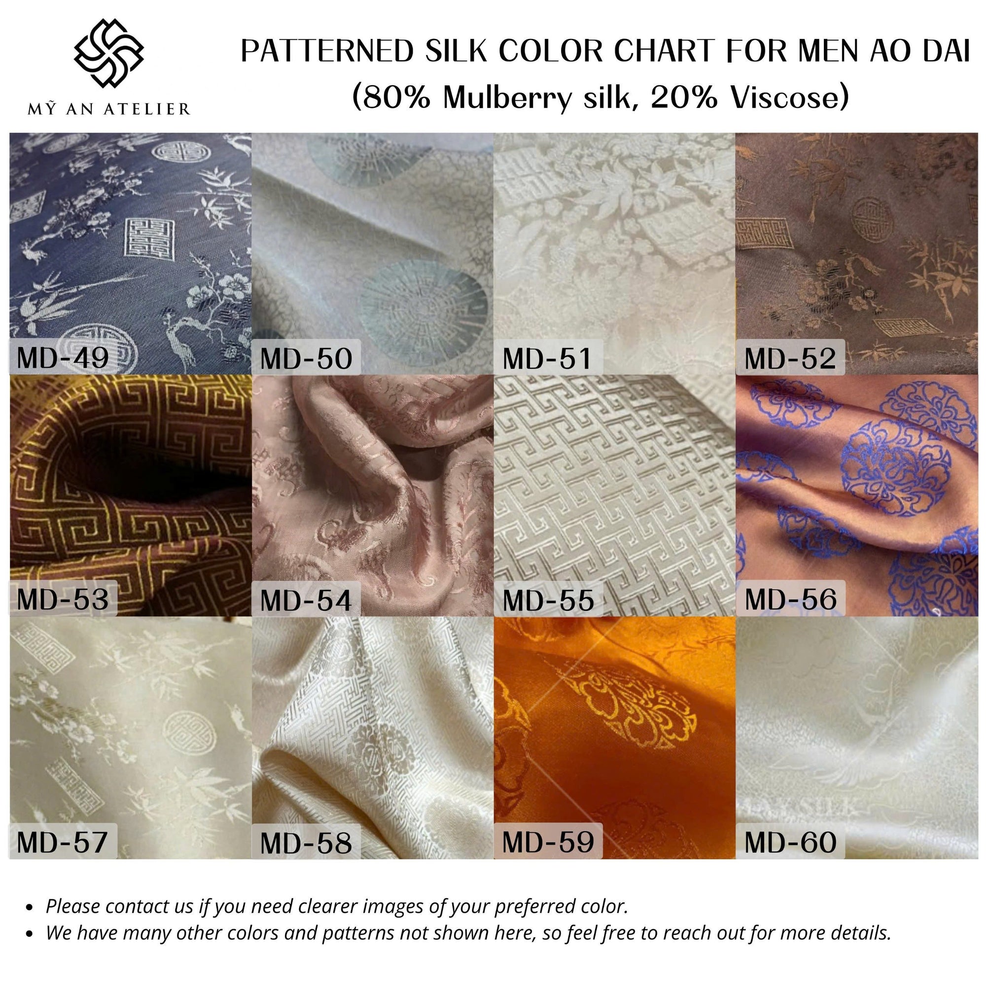 Mulberry silk with patterns for men