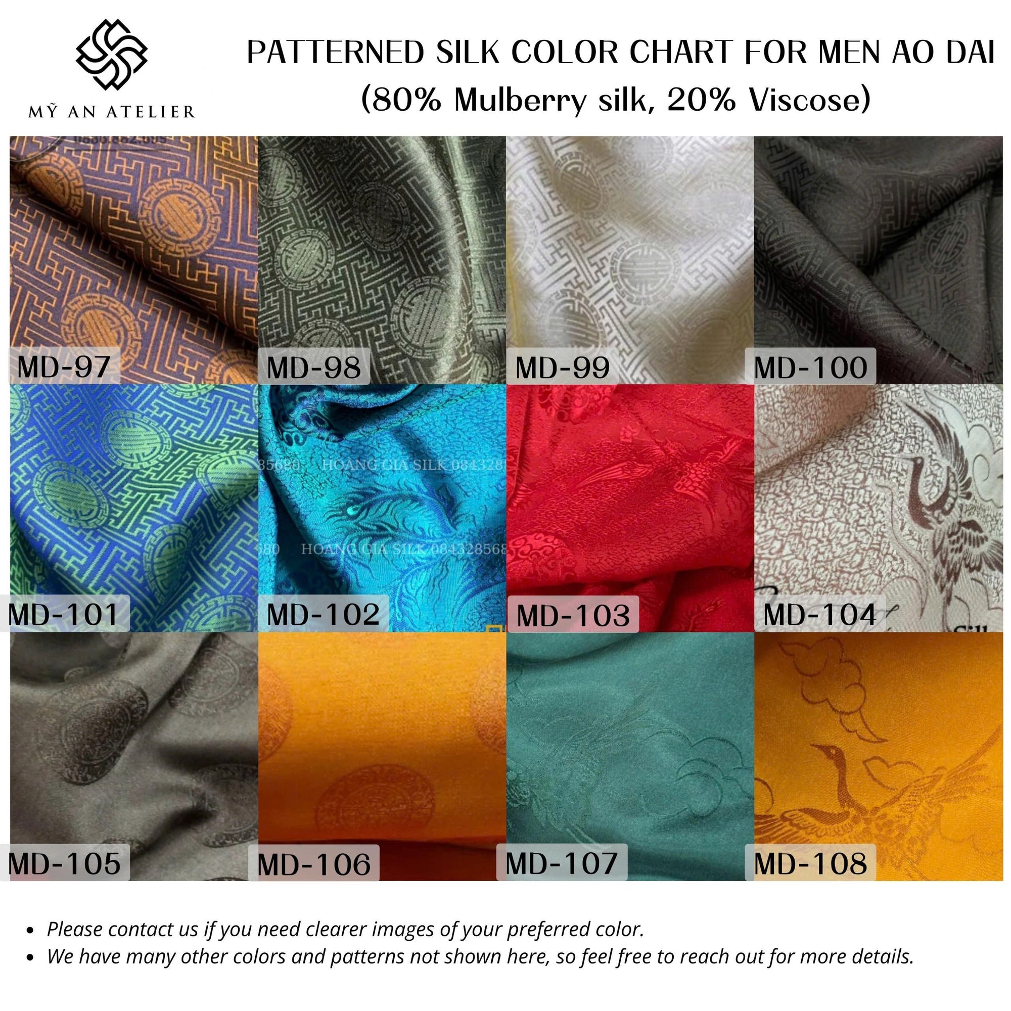Mulberry silk with patterns for men