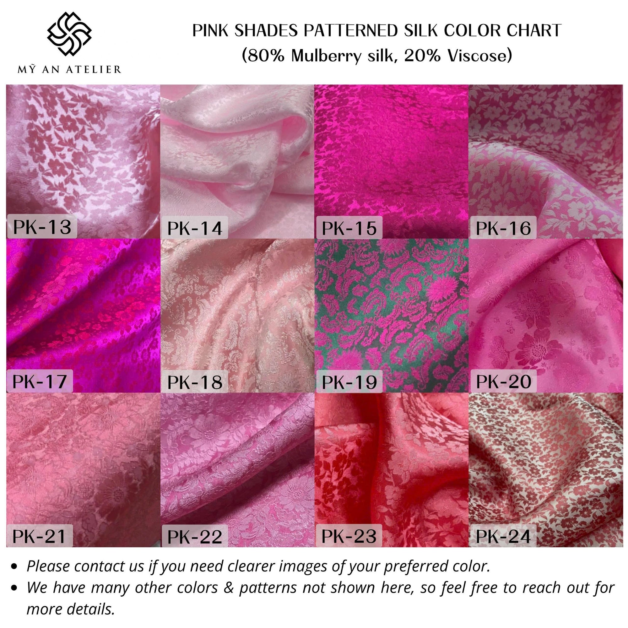 Pink patterned mulberry silk