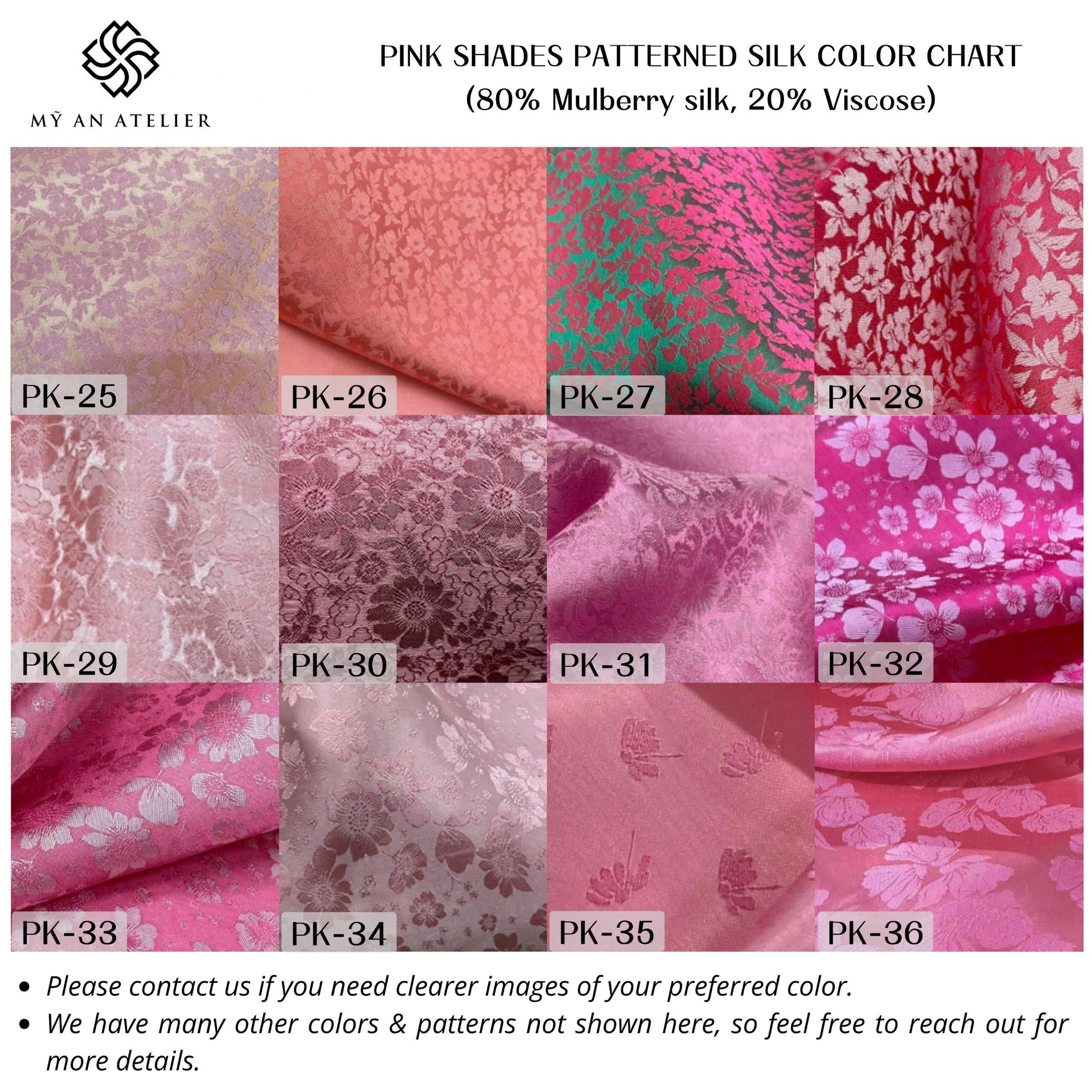 Pink patterned mulberry silk