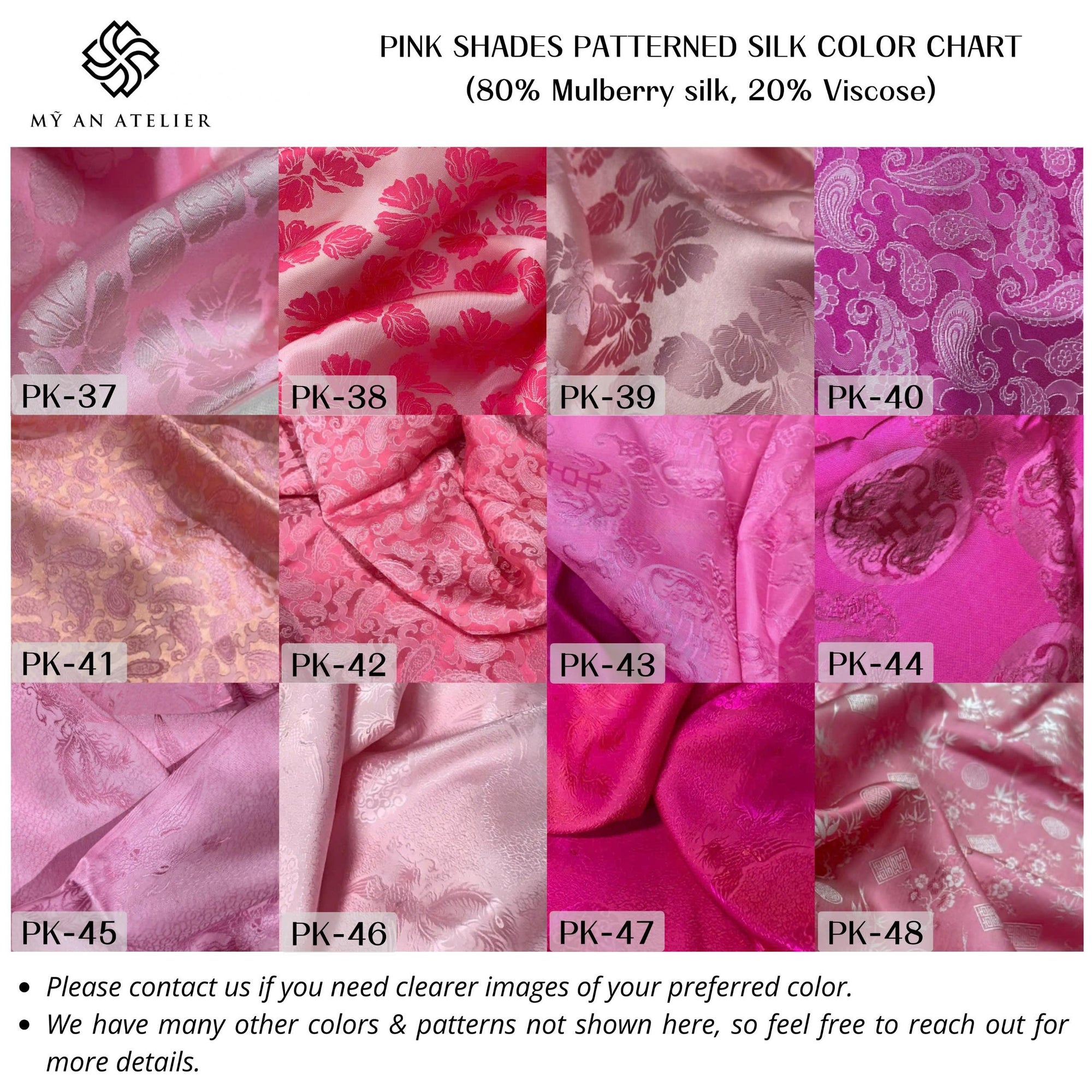 Pink patterned mulberry silk
