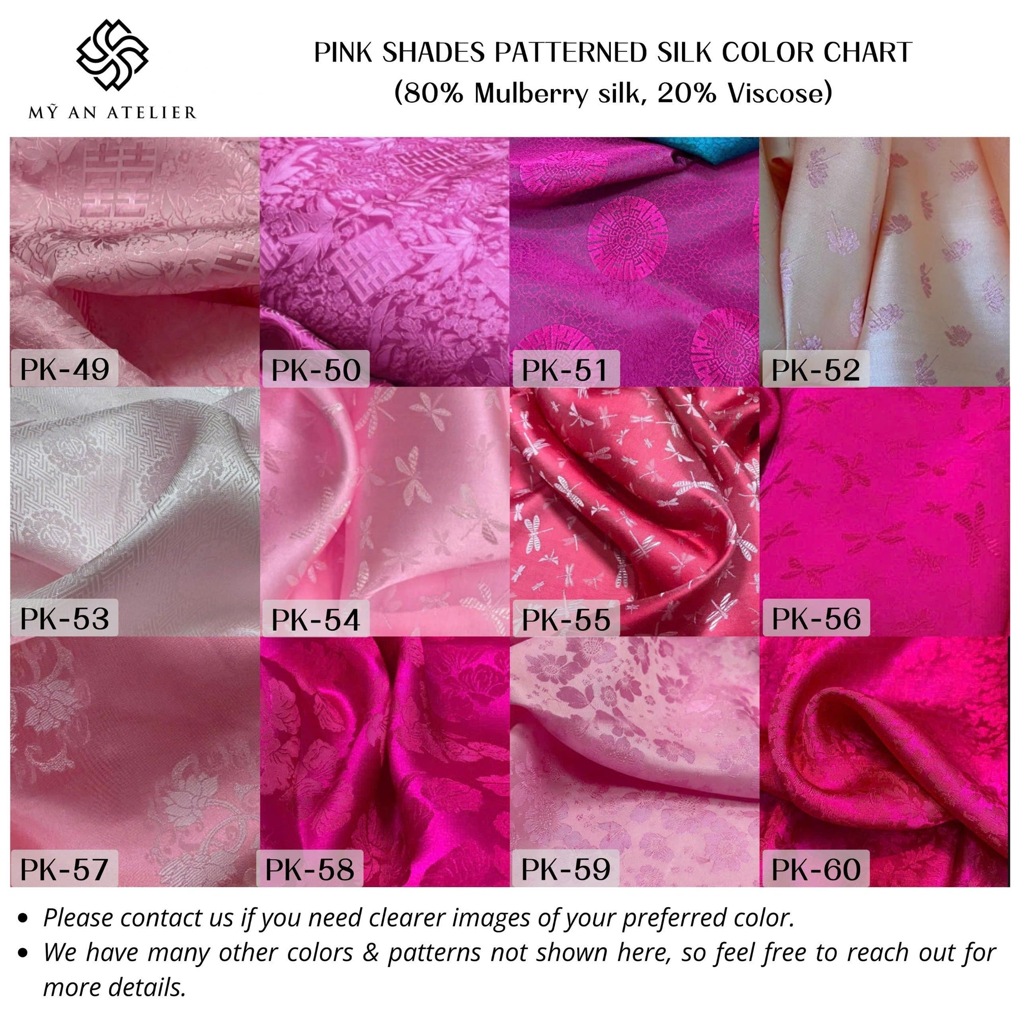 Pink patterned mulberry silk