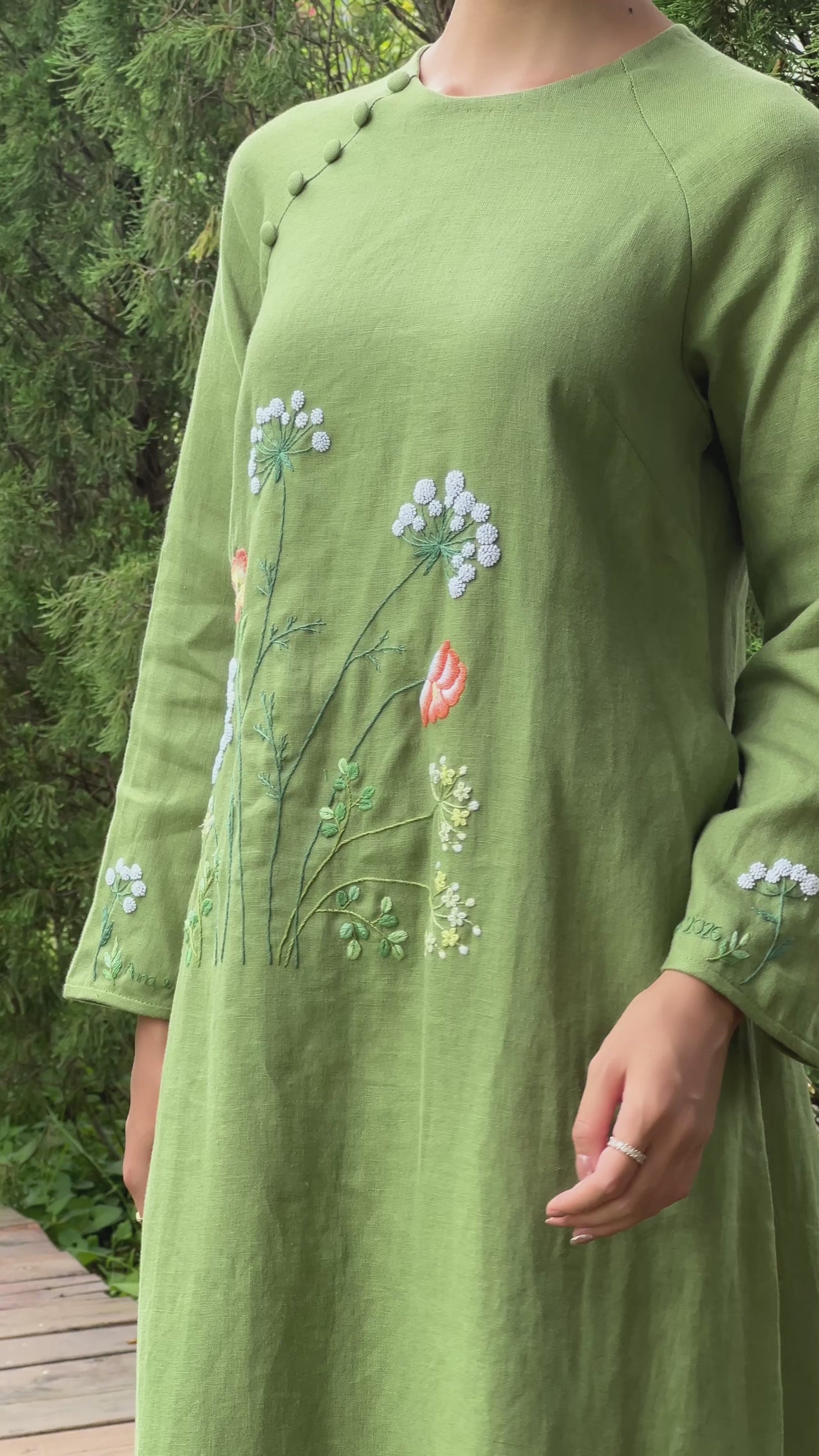 Linen Vietnamese national dress