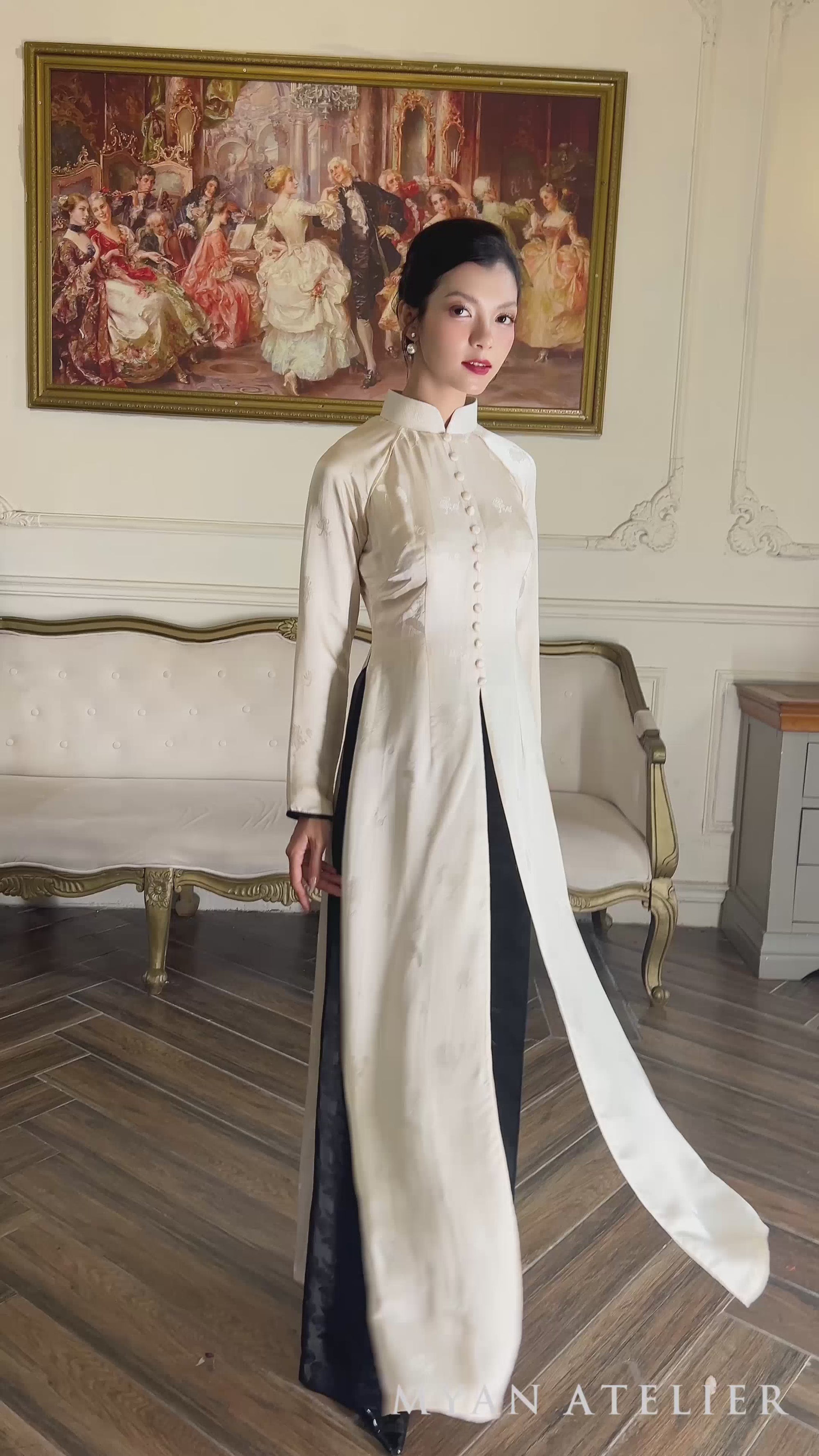 Silk Vietnamese tunic dress