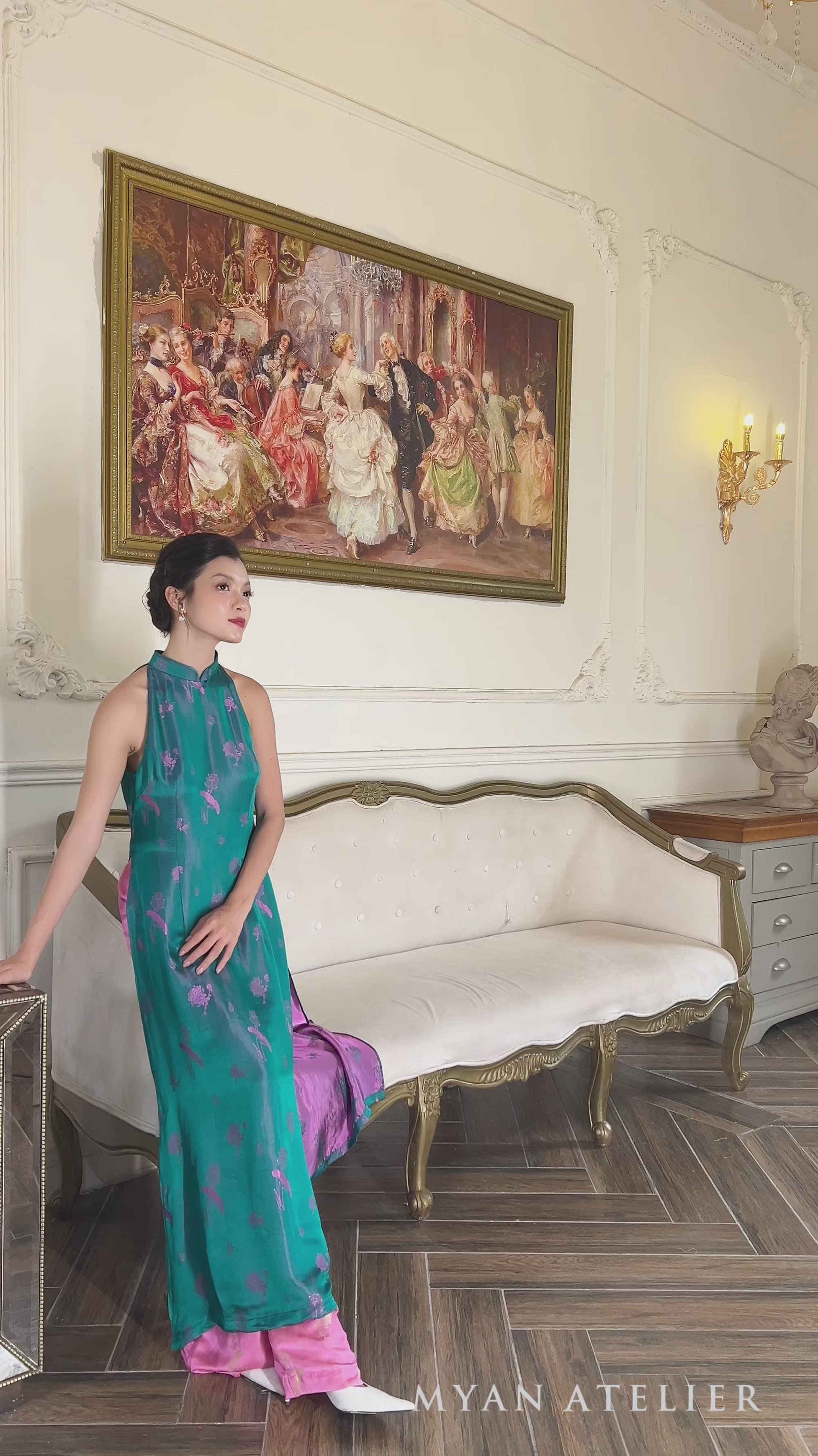 Silk ao dai women with pants