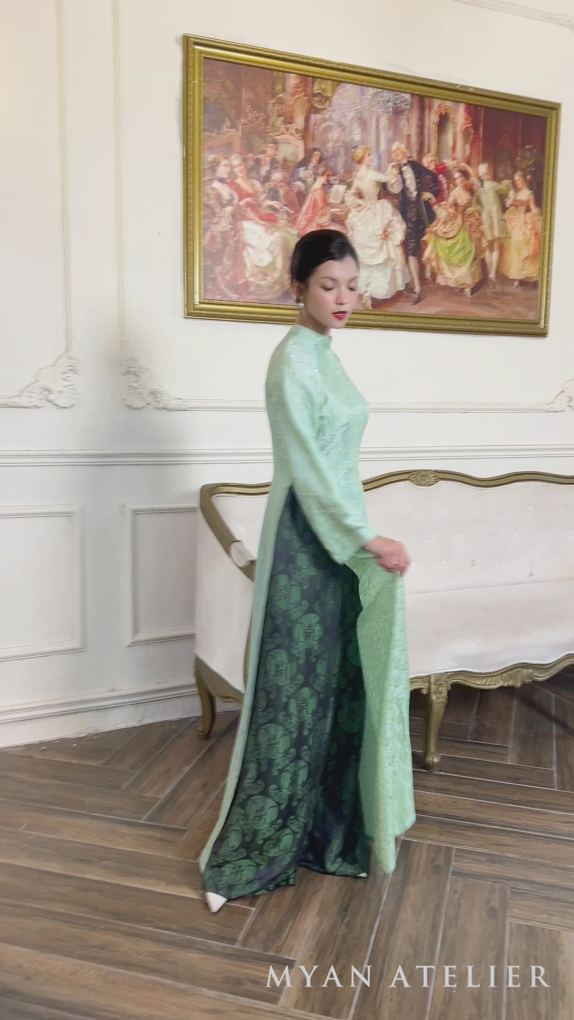 Silk Vietnamese new year dress