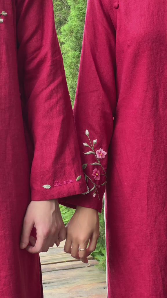 Vietnamese wedding ao dai for couple