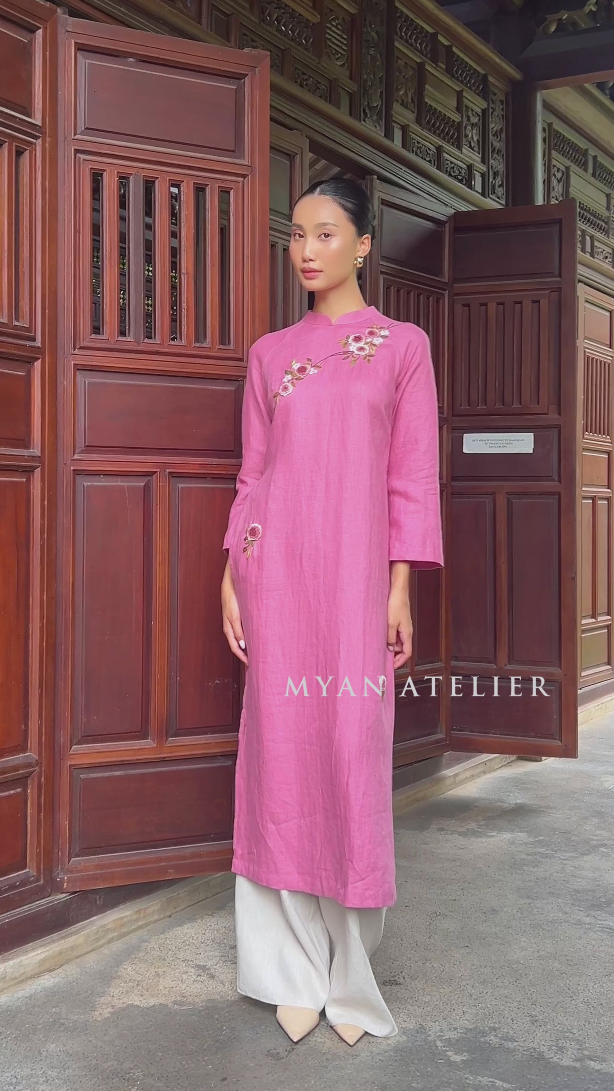 custom embroidered traditional Vietnamese dress