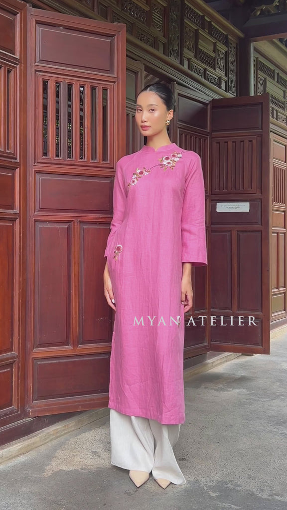 custom embroidered traditional Vietnamese dress