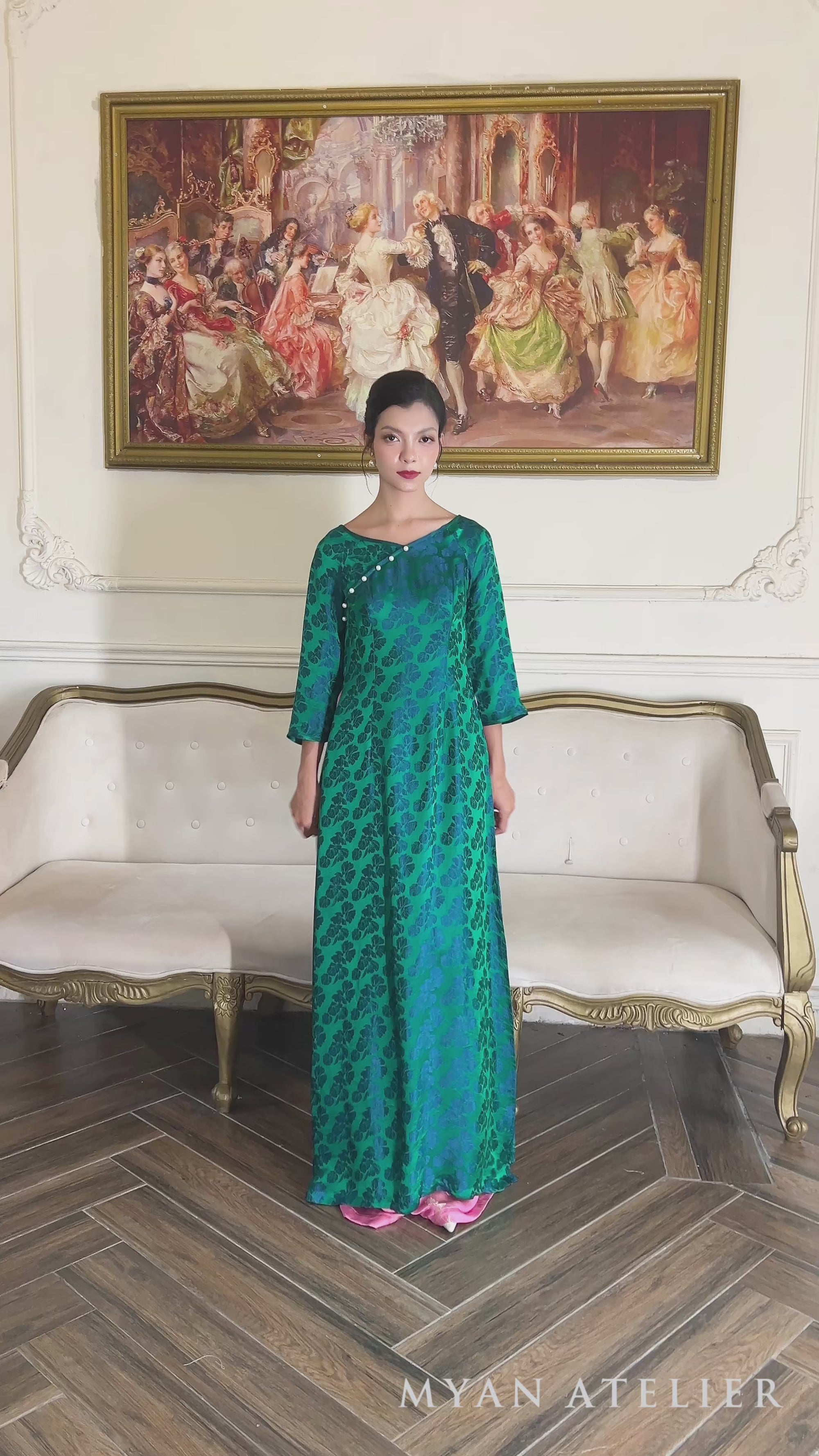 Green silk ao dai