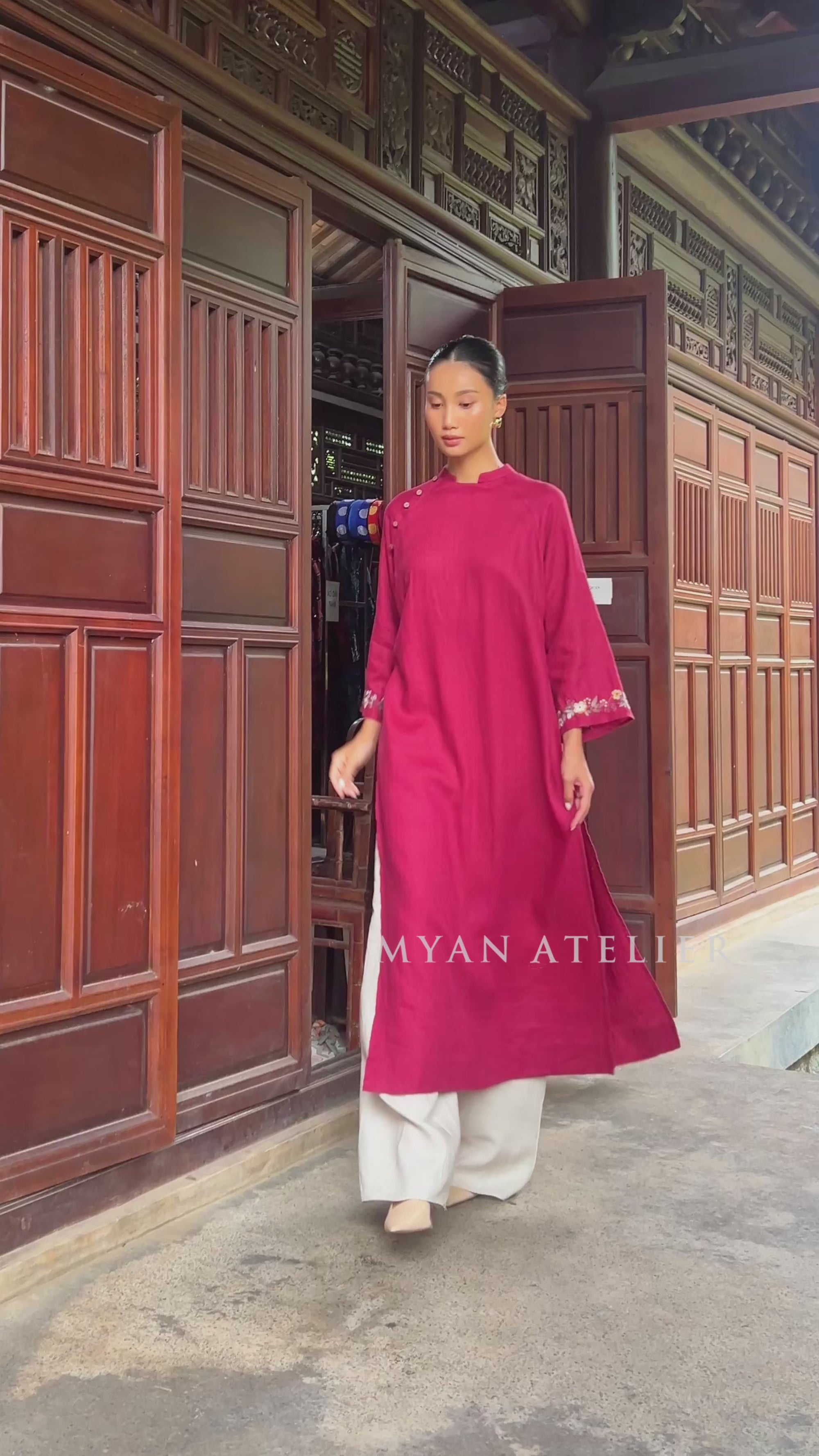 hand embroidered vietnamese bridal ao dai