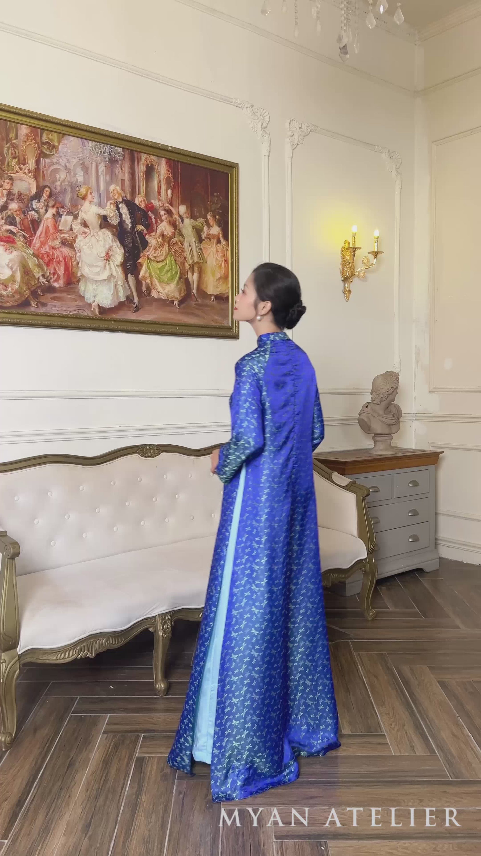 Long sleeve silk tunic dress