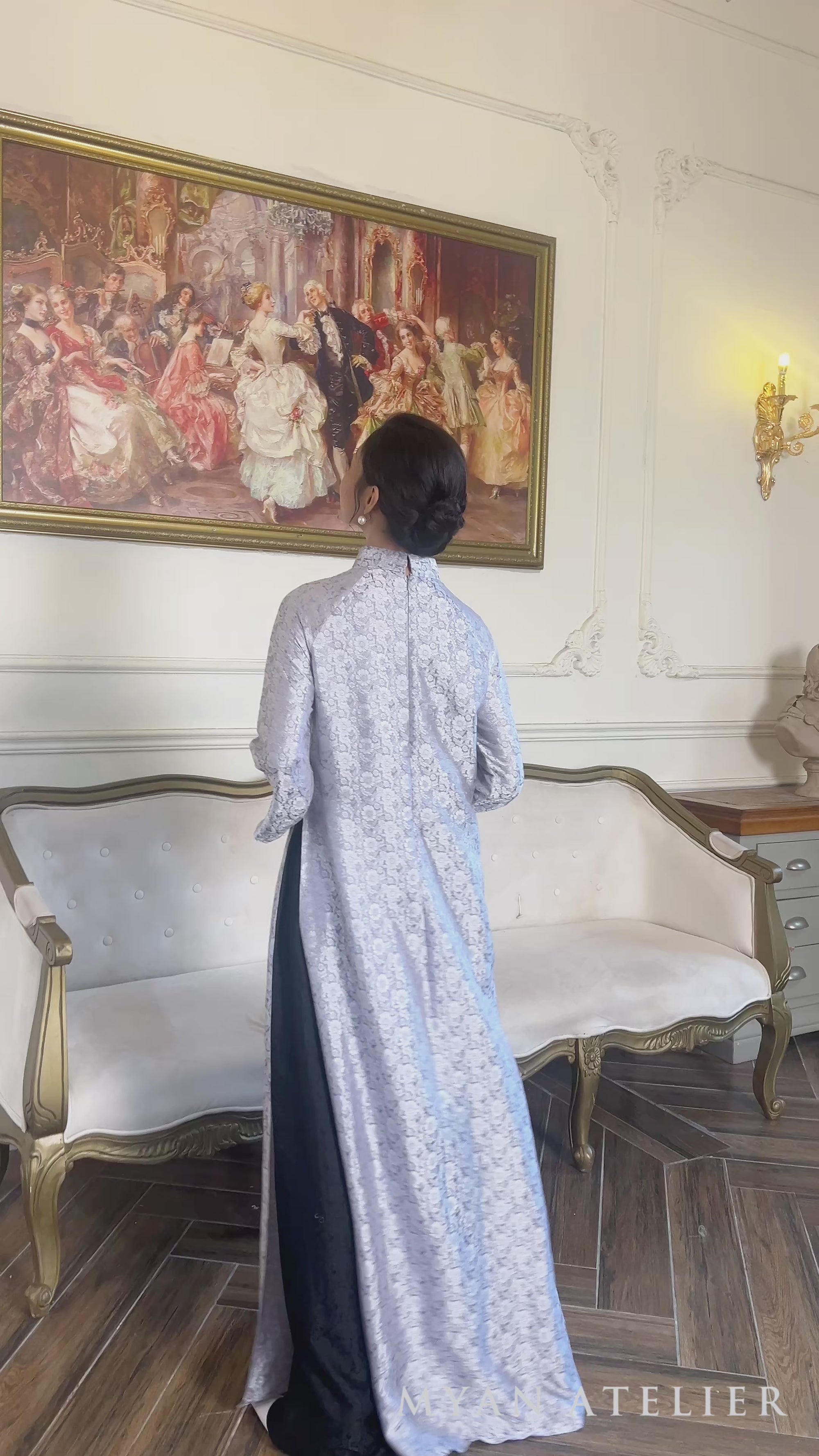 Silk Vietnamese dress with pants