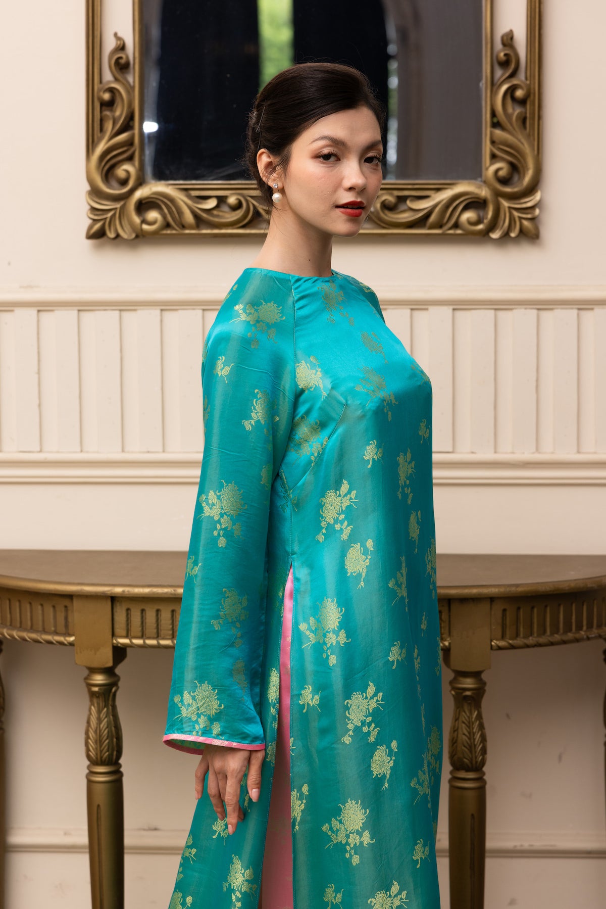 mulberry silk long sleeve ao dai