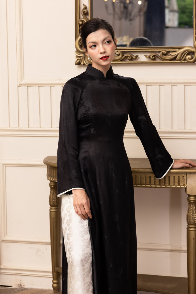 high neck silk ao dai