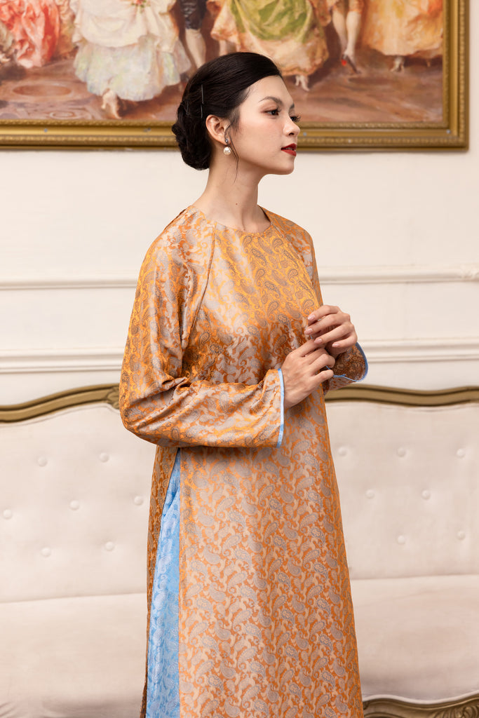 formal silk ao dai dress
