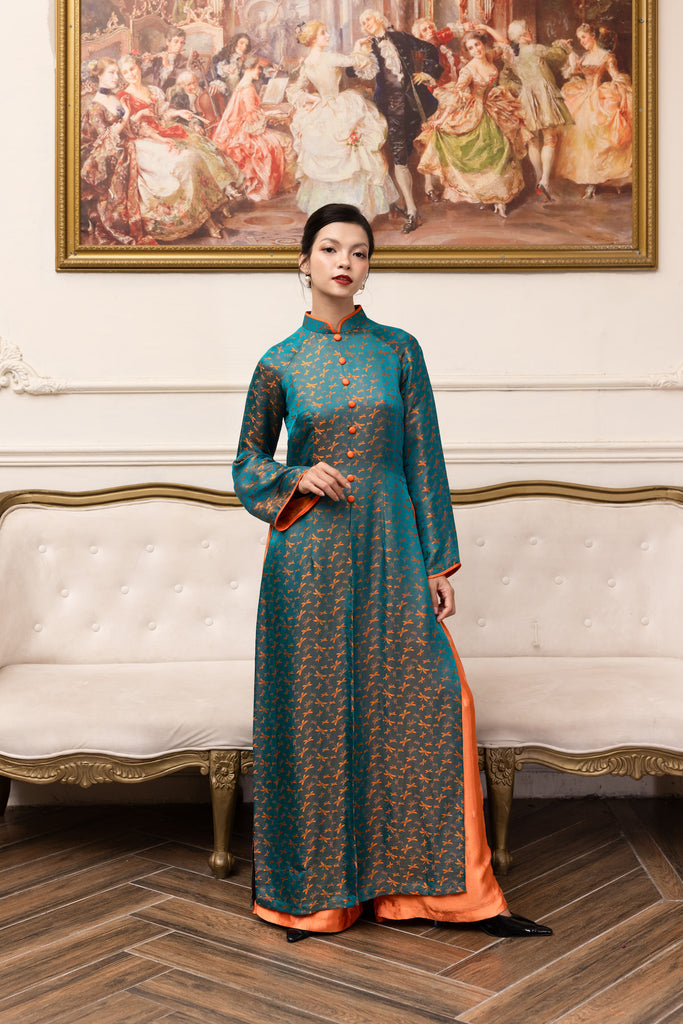 high neck silk tunic