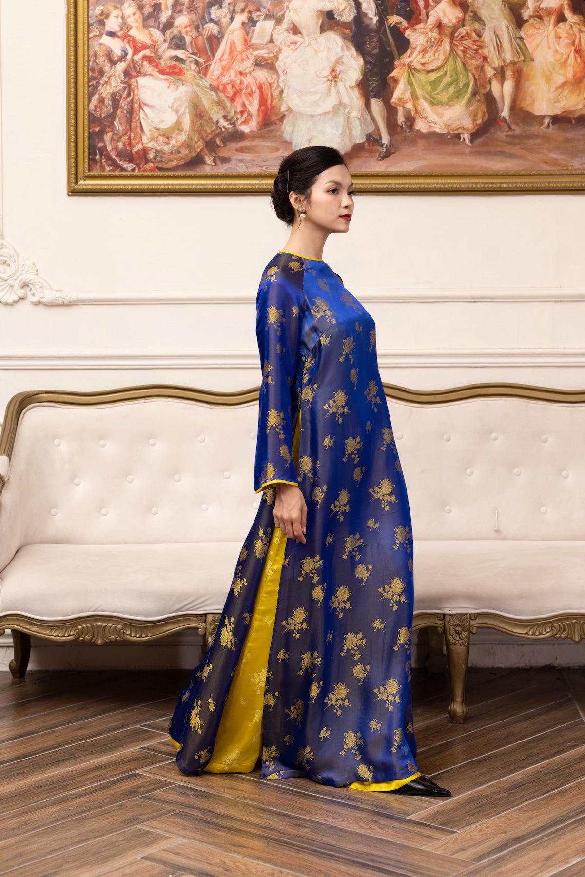 formal Vietnamese silk tunic