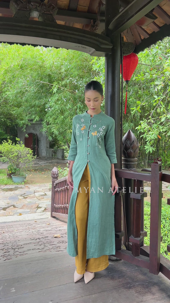 hand embroidered modern ao dai