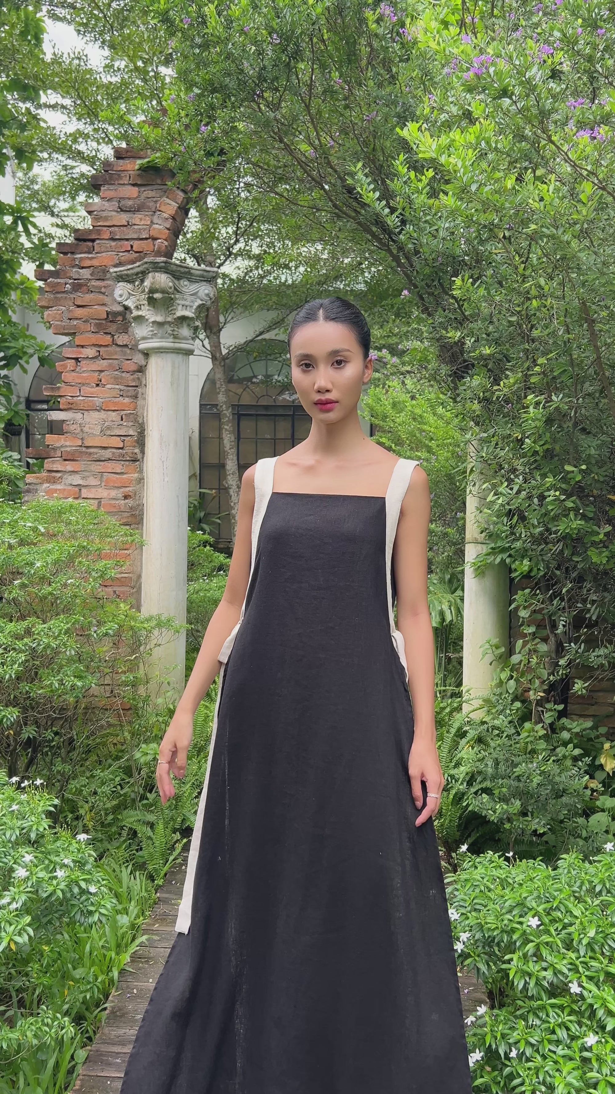 Modern Vietnamese linen dress