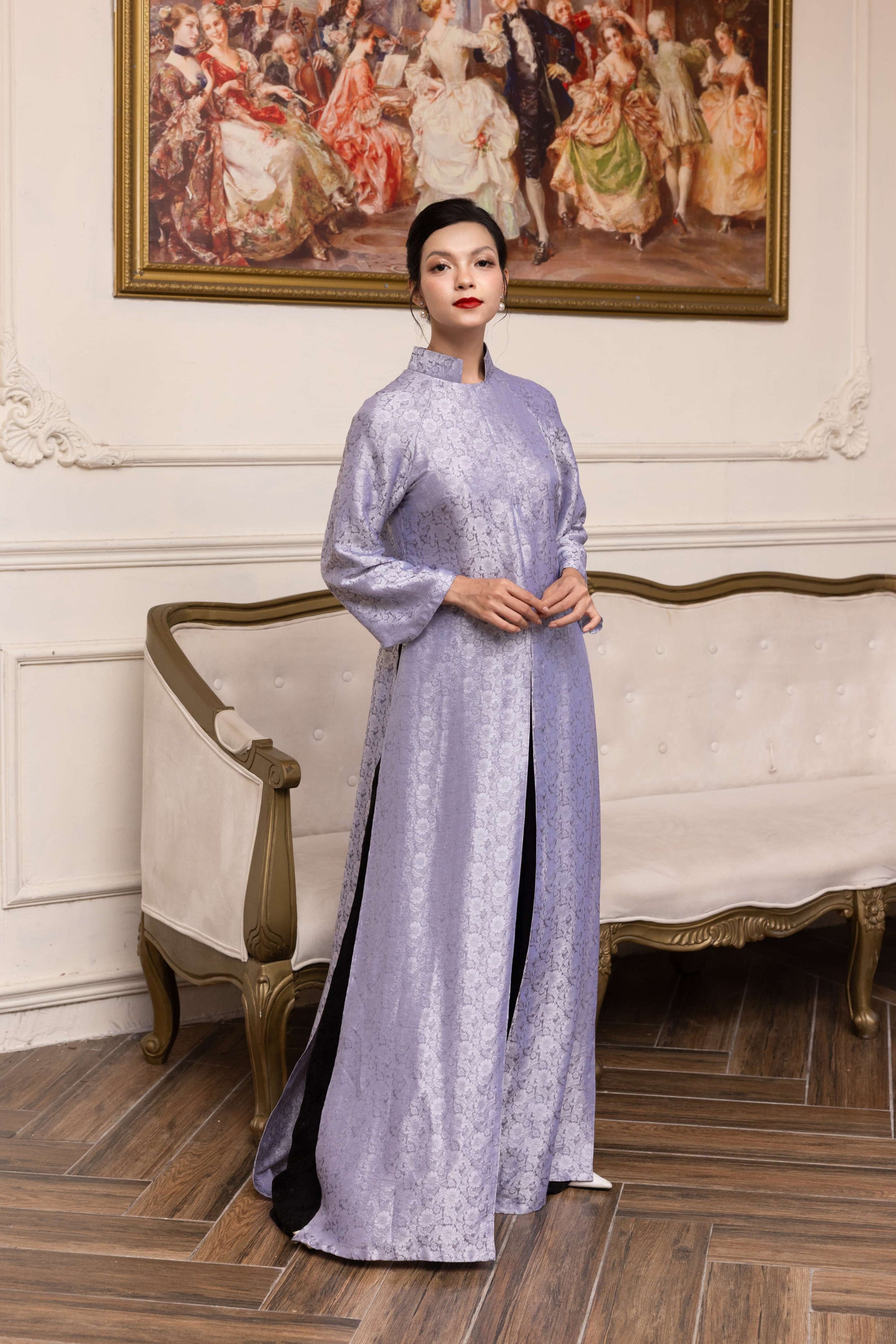 Silk Vietnamese dress with pants