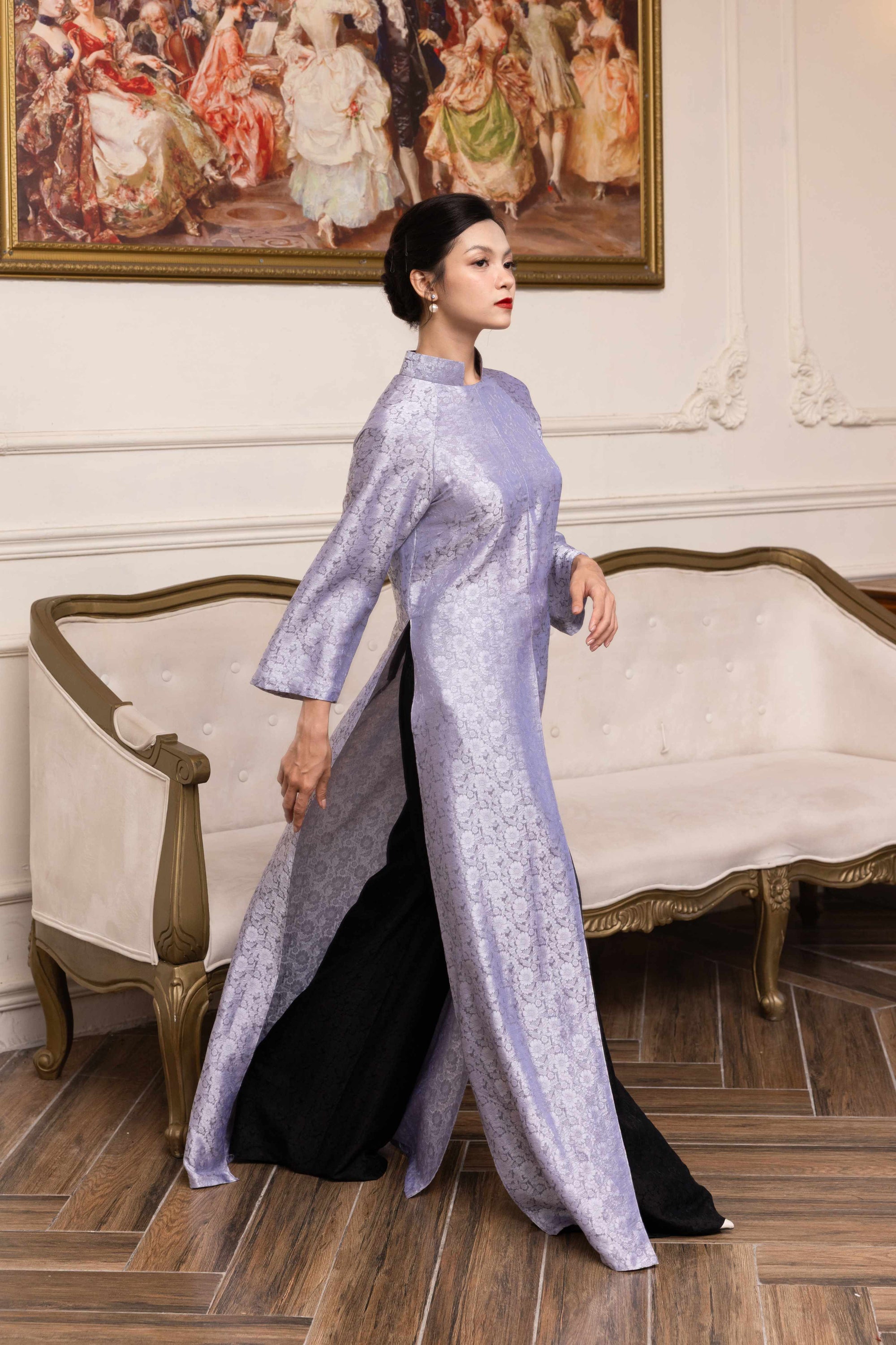 Silk Vietnamese dress with pants