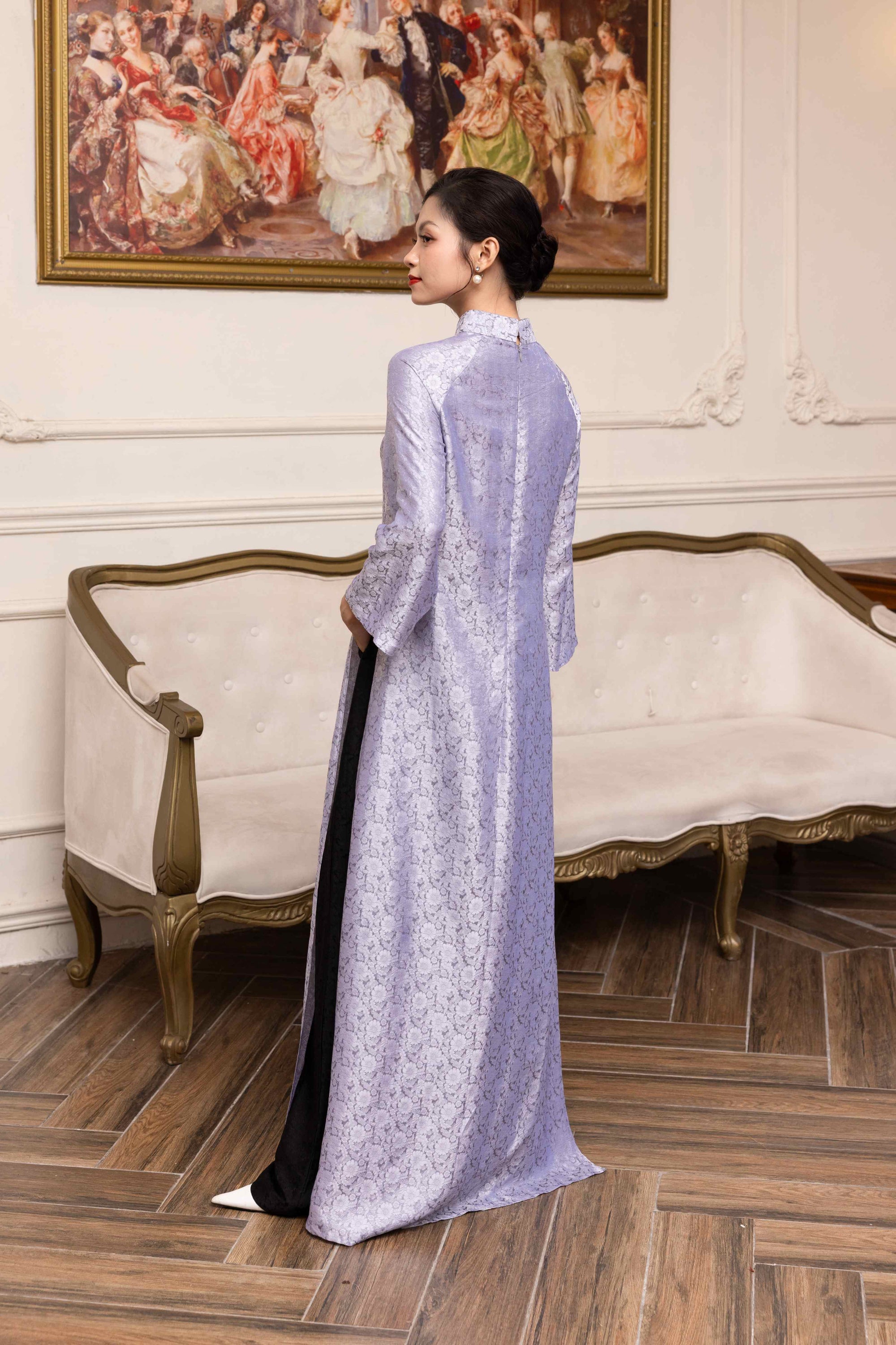 Silk Vietnamese dress with pants
