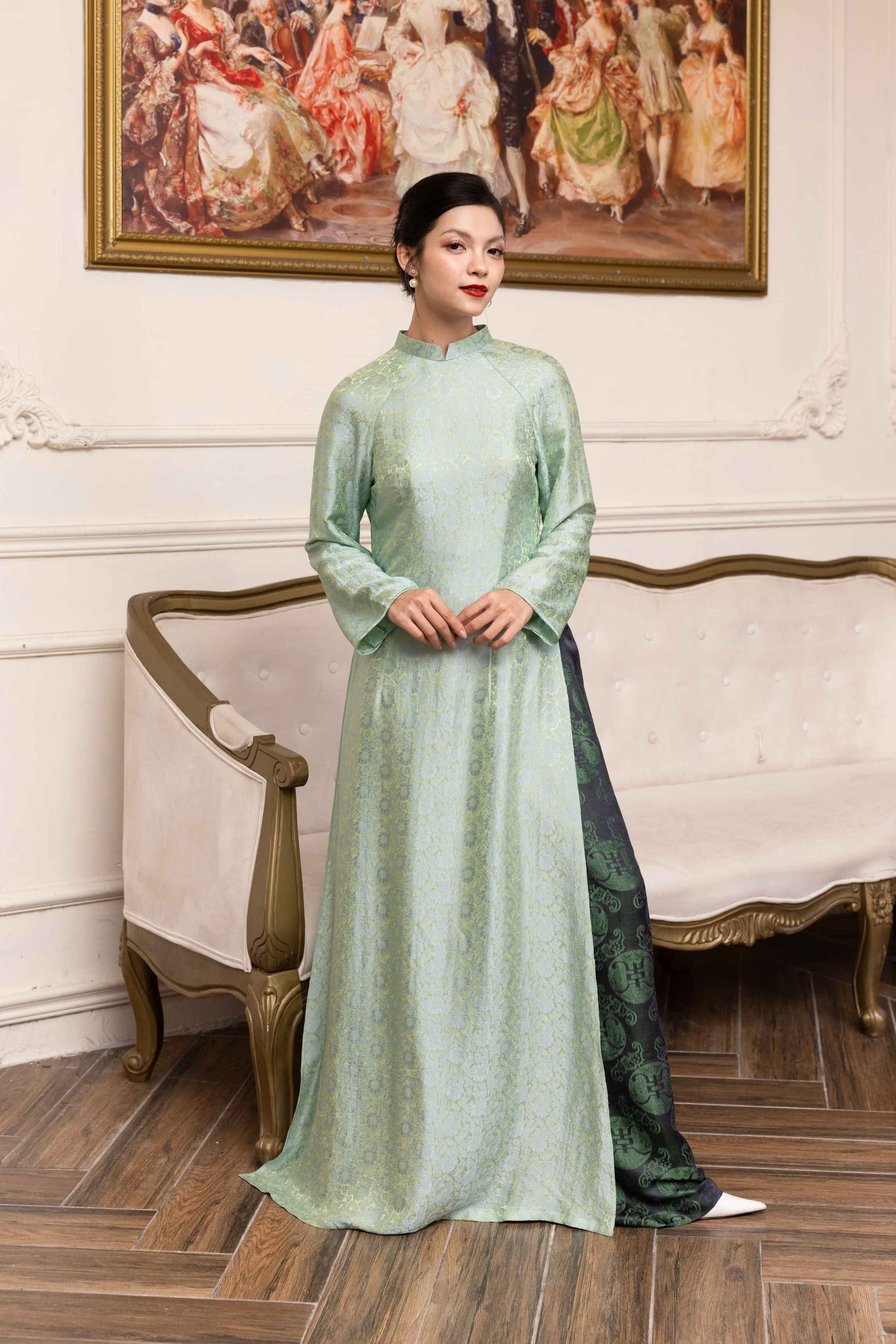 Silk Vietnamese new year dress