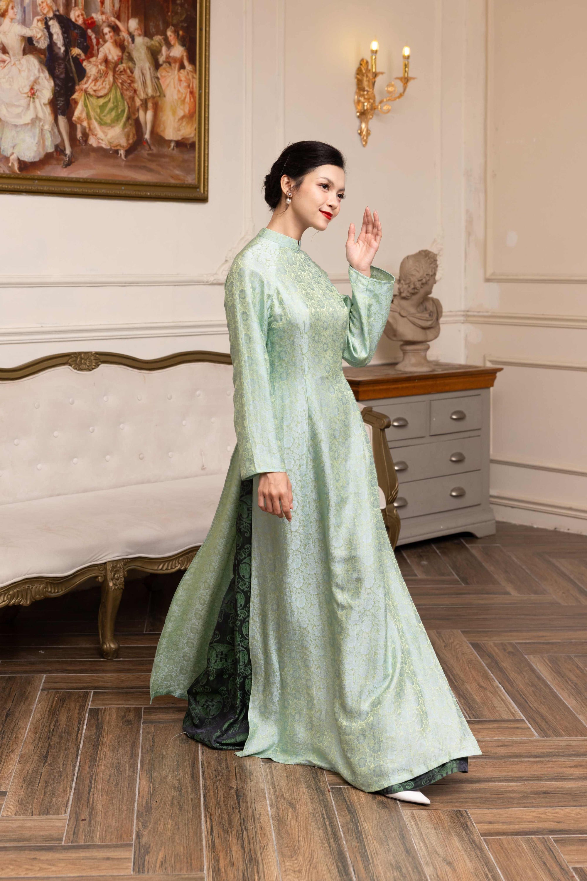 Silk Vietnamese new year dress