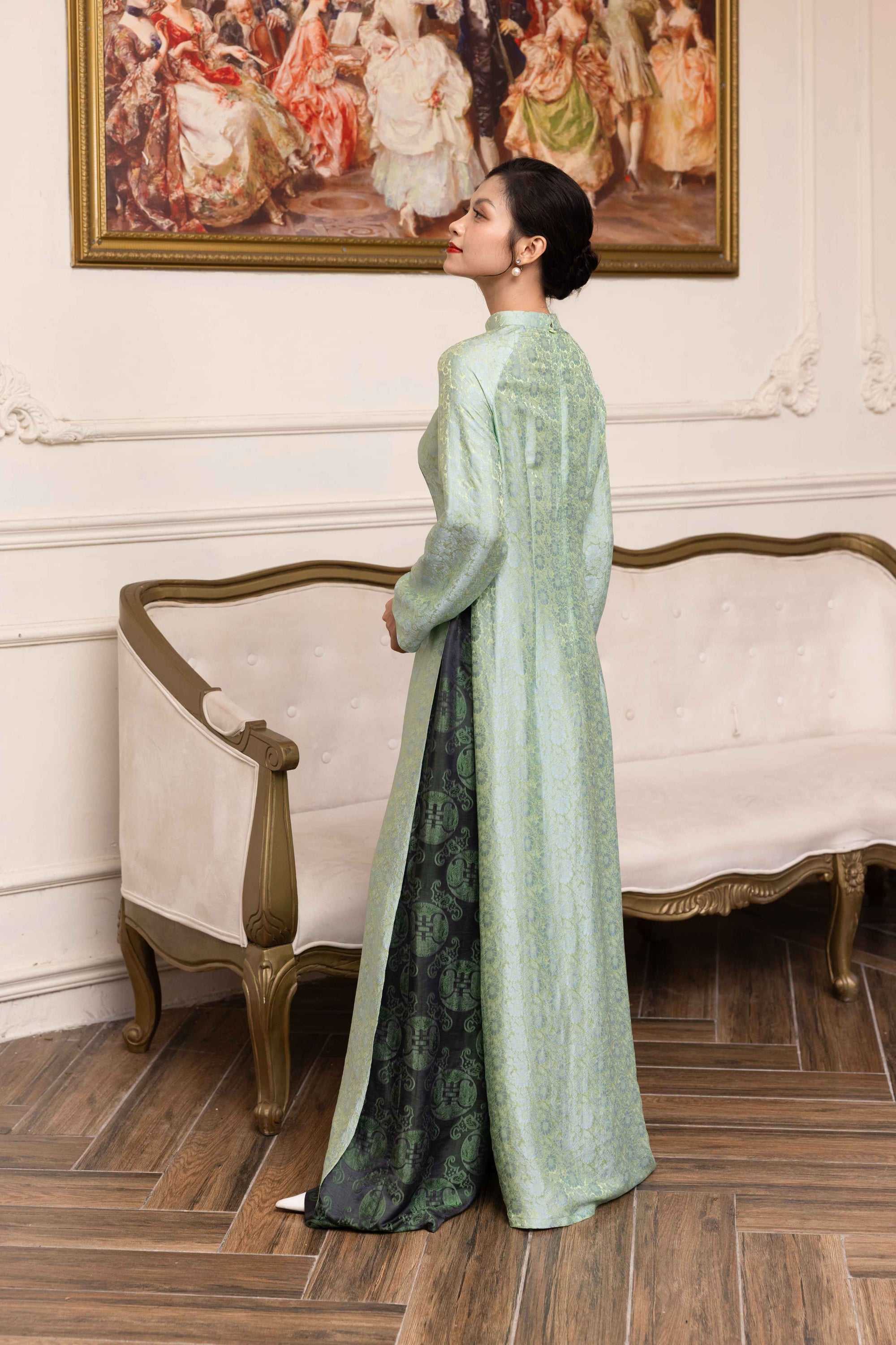 Silk Vietnamese new year dress