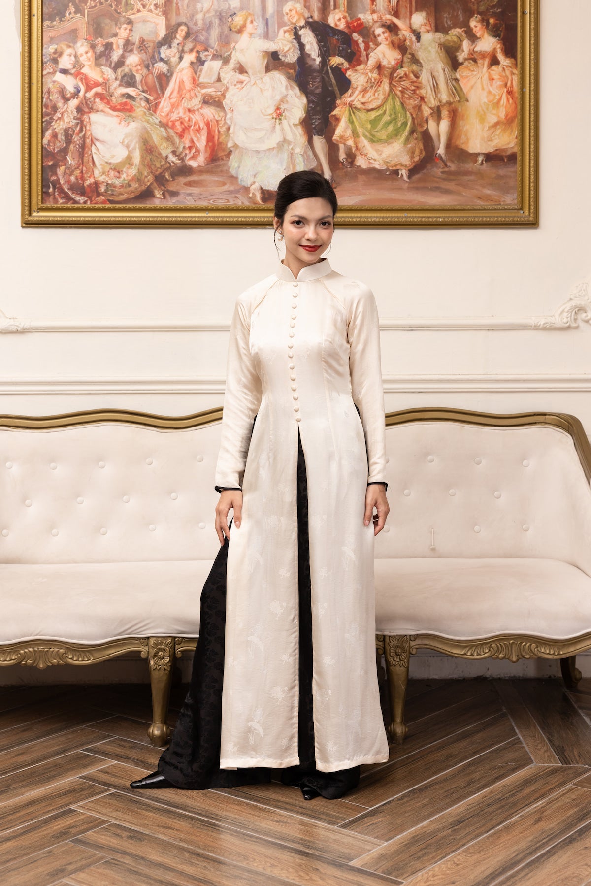 Silk Vietnamese tunic dress