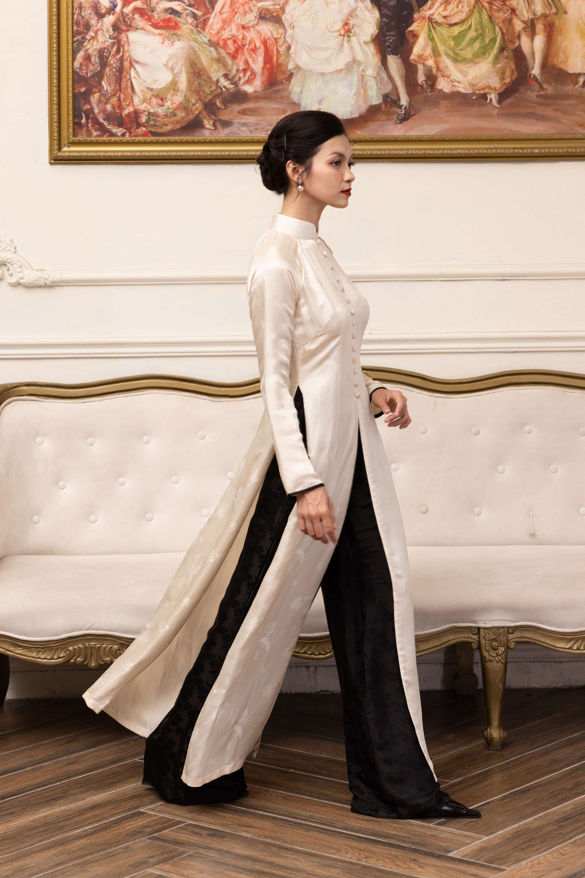 Silk Vietnamese tunic dress