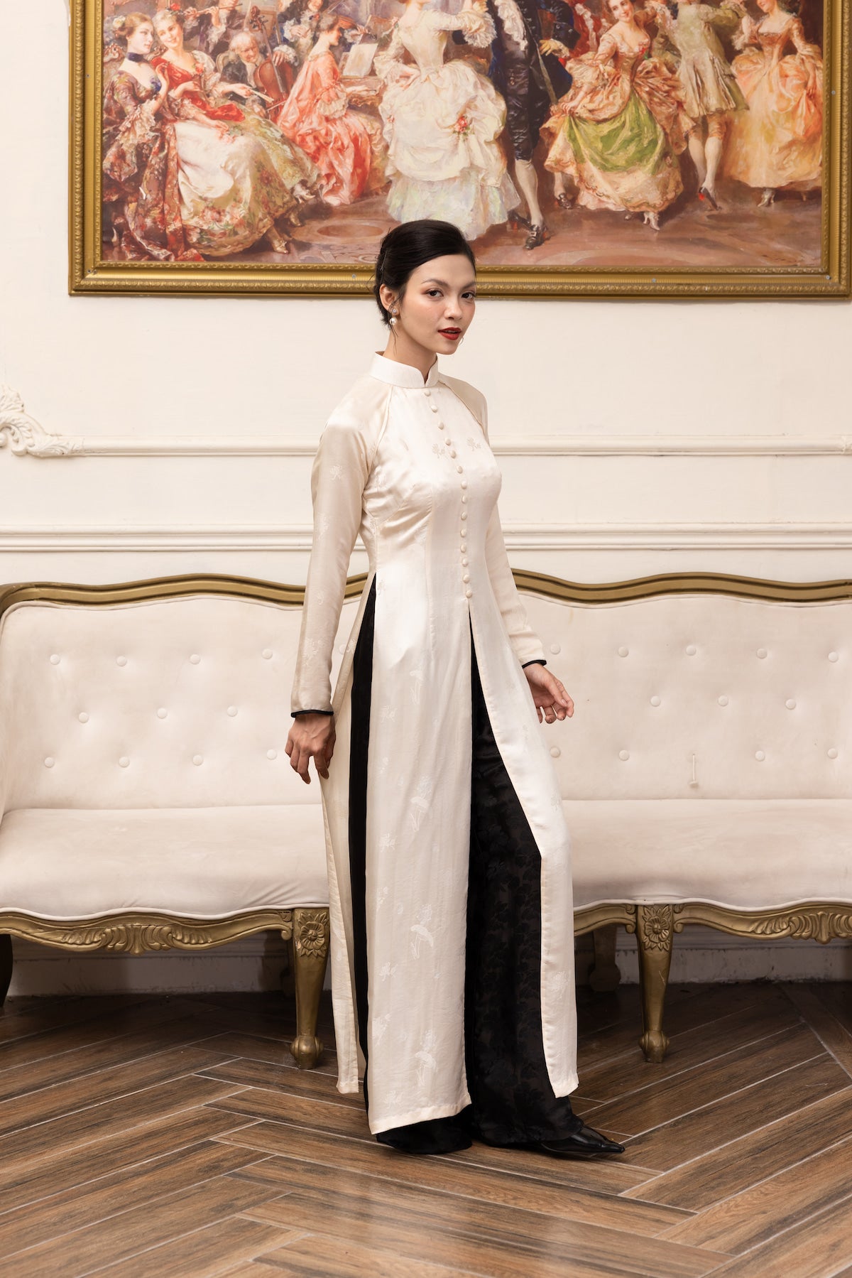 Silk Vietnamese tunic dress