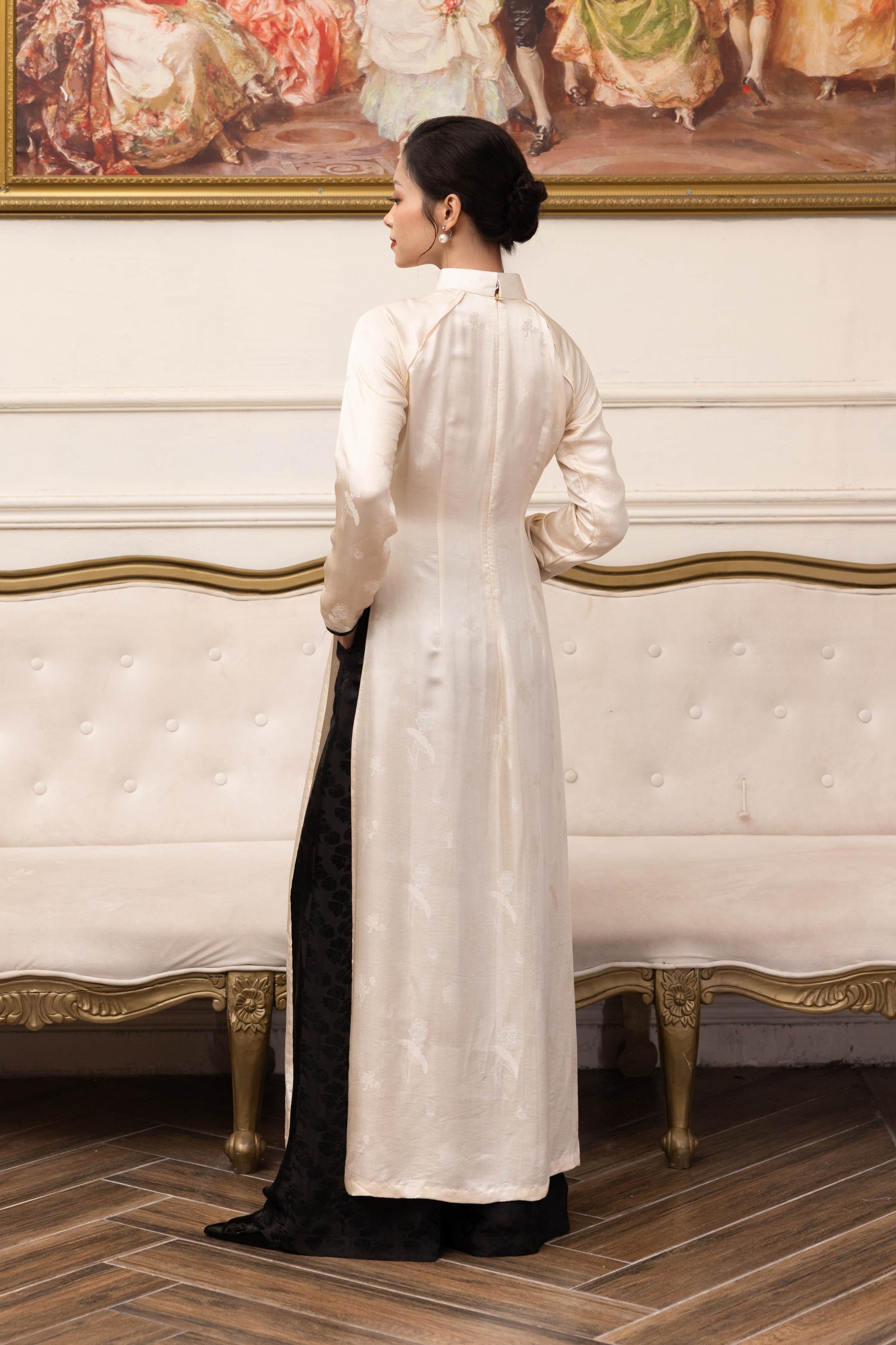 Silk Vietnamese tunic dress