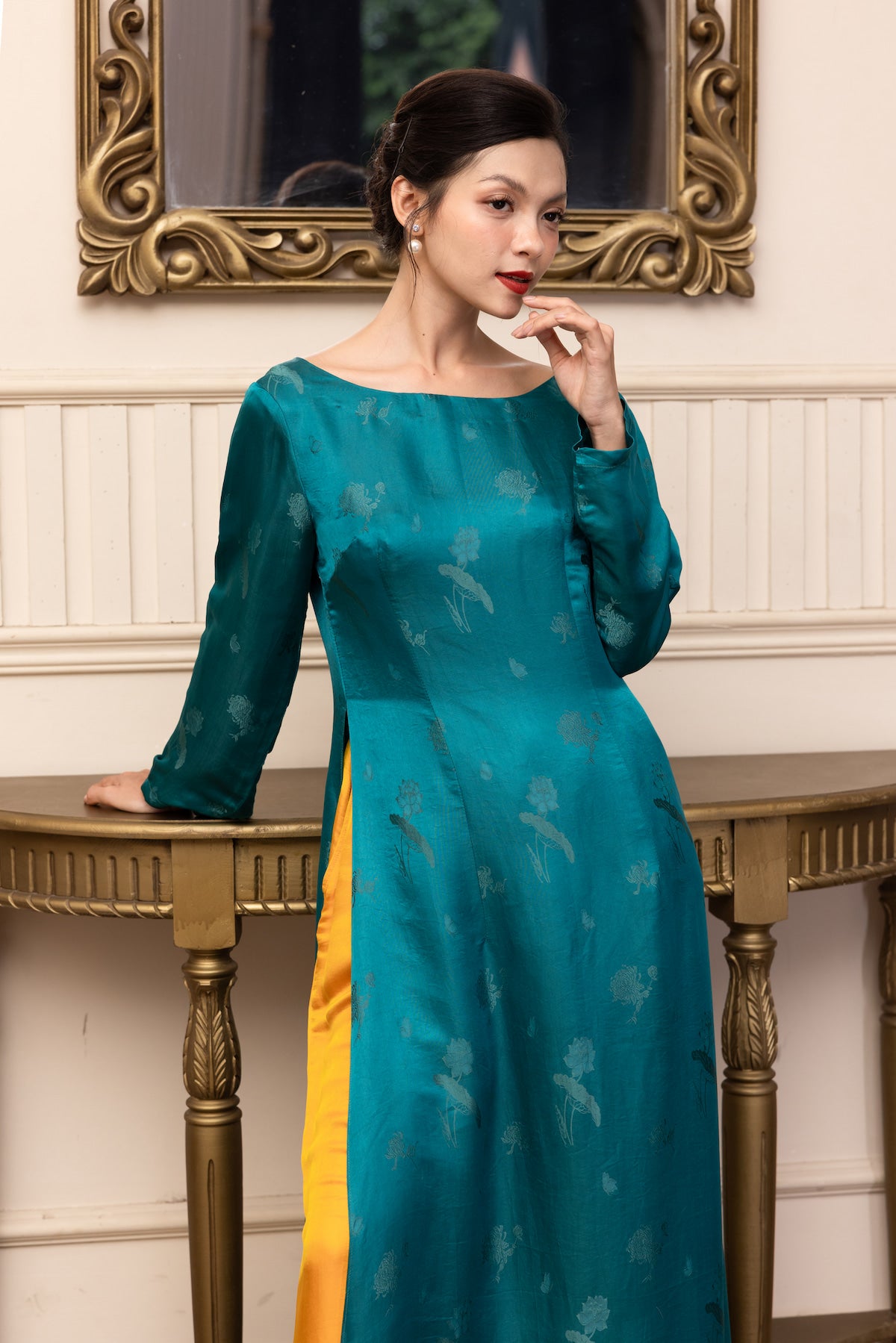 silk vietnamese wedding guest dress
