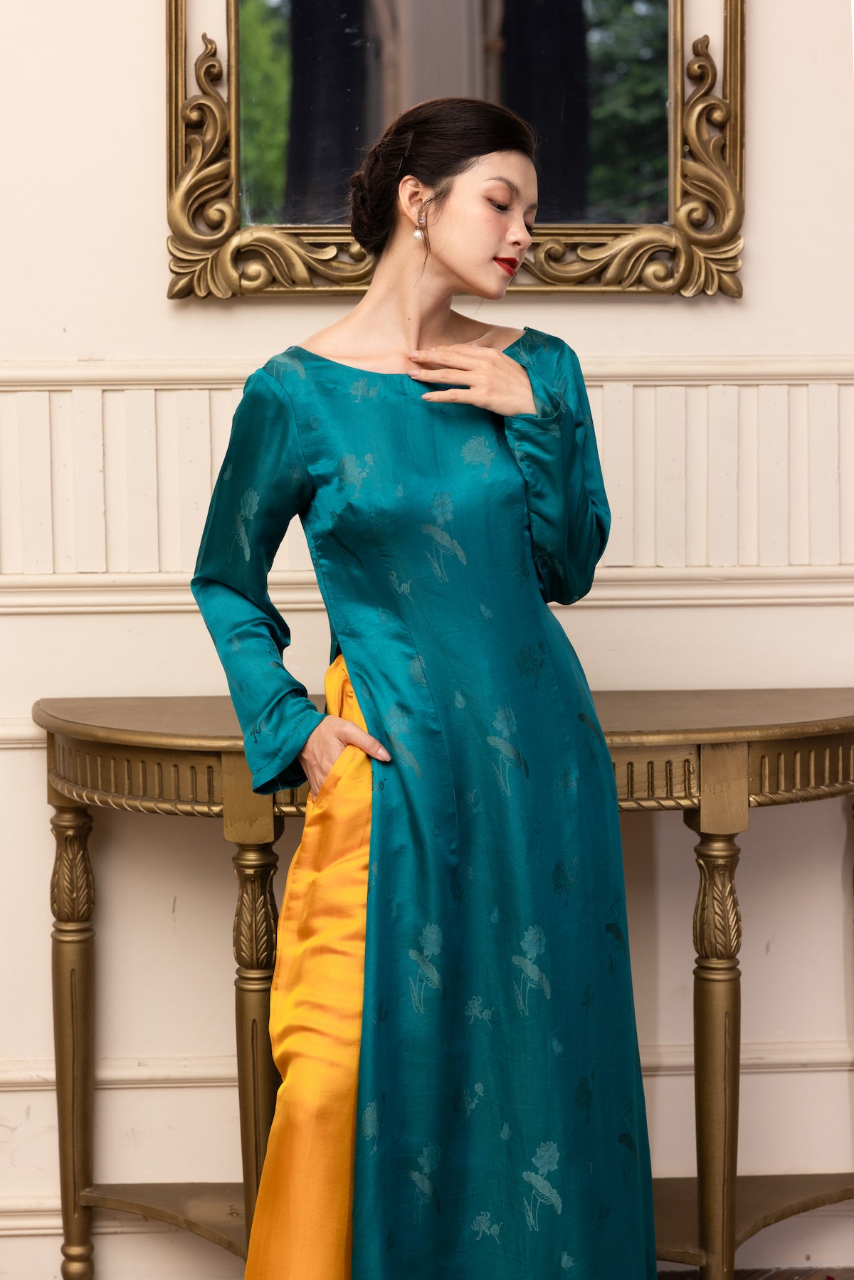 silk vietnamese wedding guest dress
