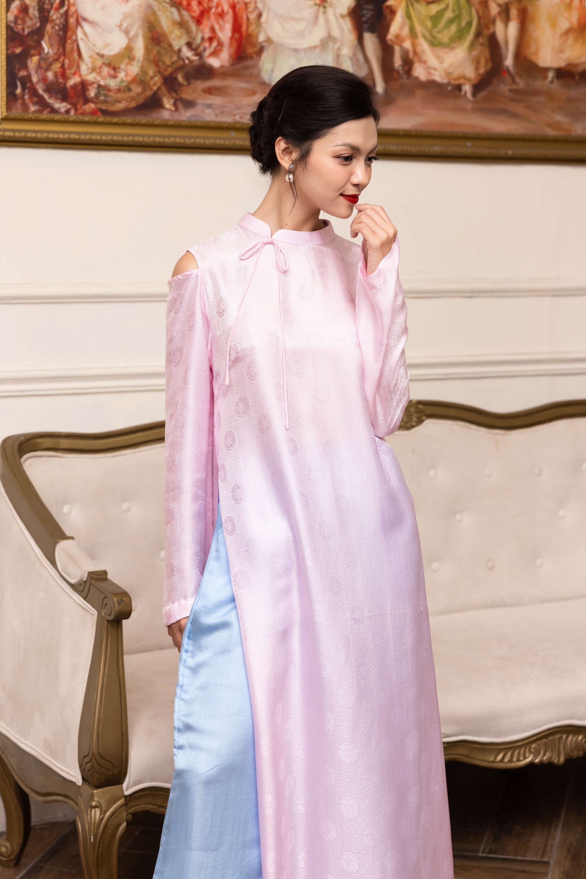 Tet silk ao dai