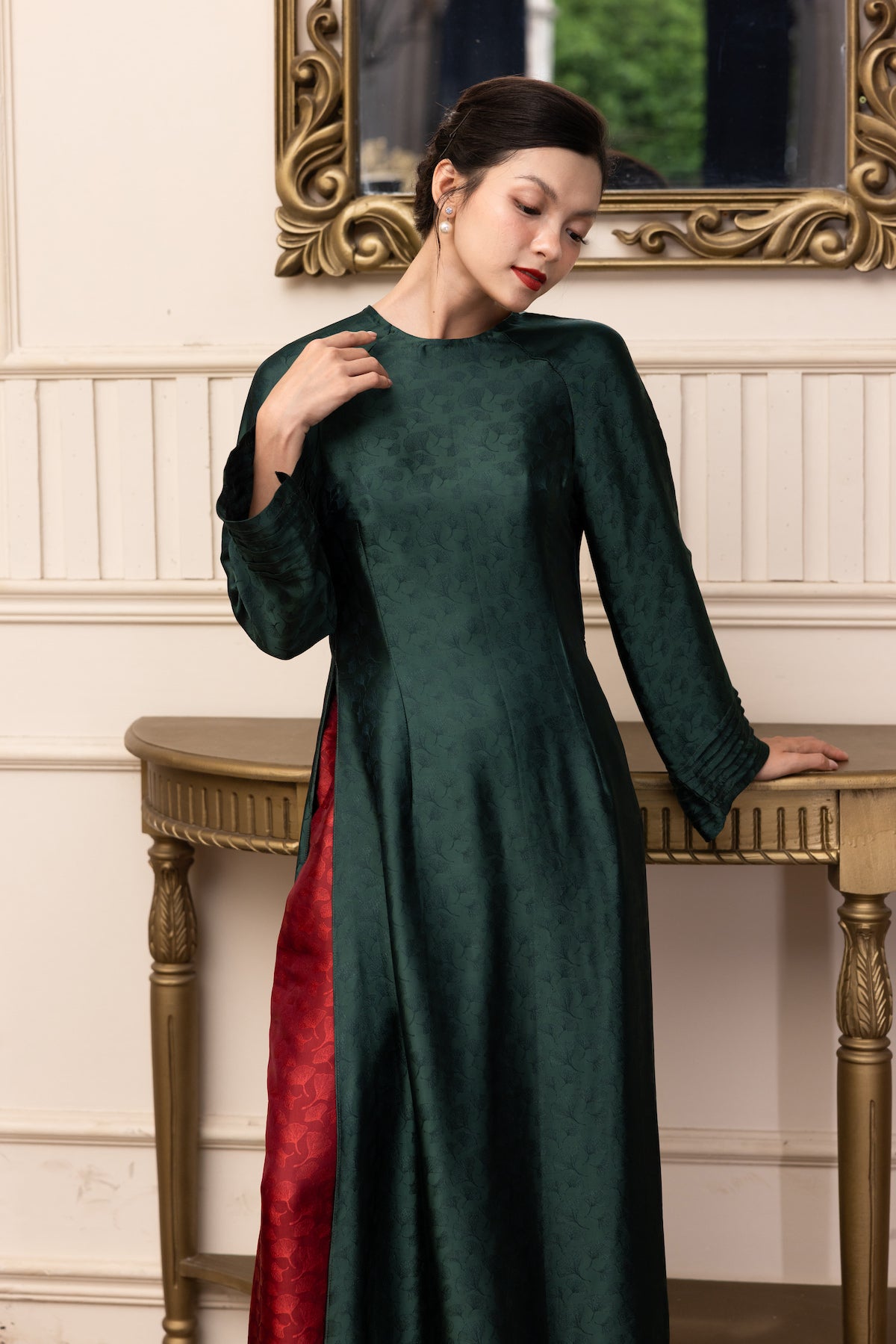 Traditional silk ao dai dress