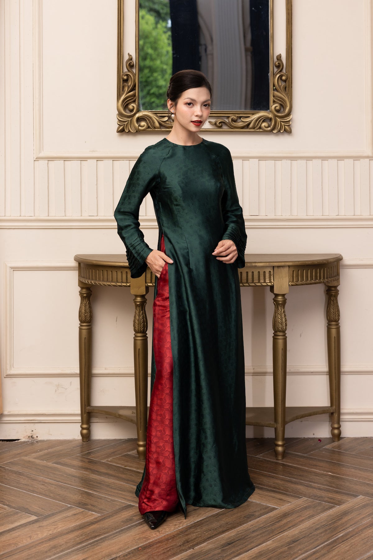 Traditional silk ao dai dress