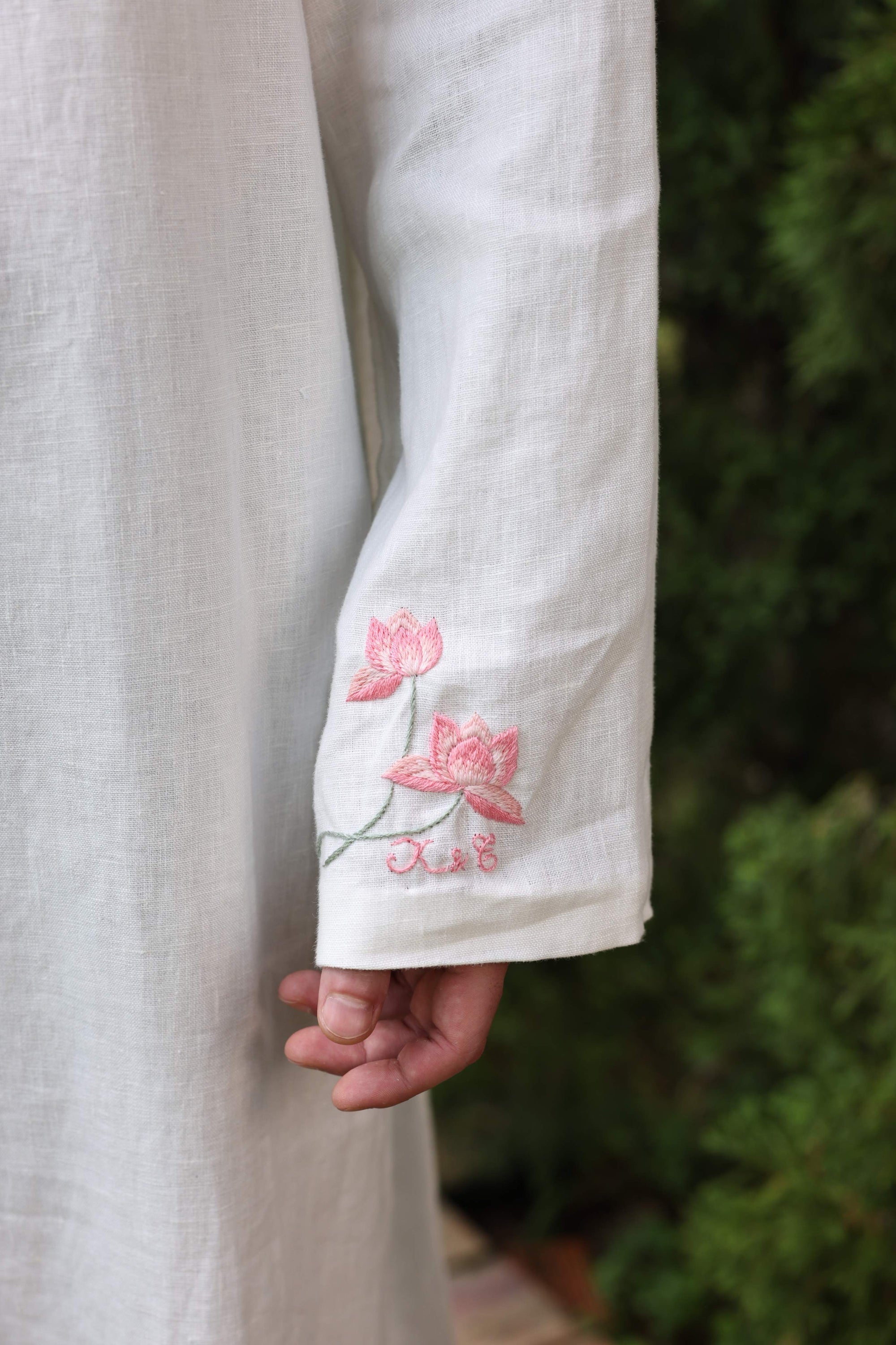 Vietnamese linen groom tunic