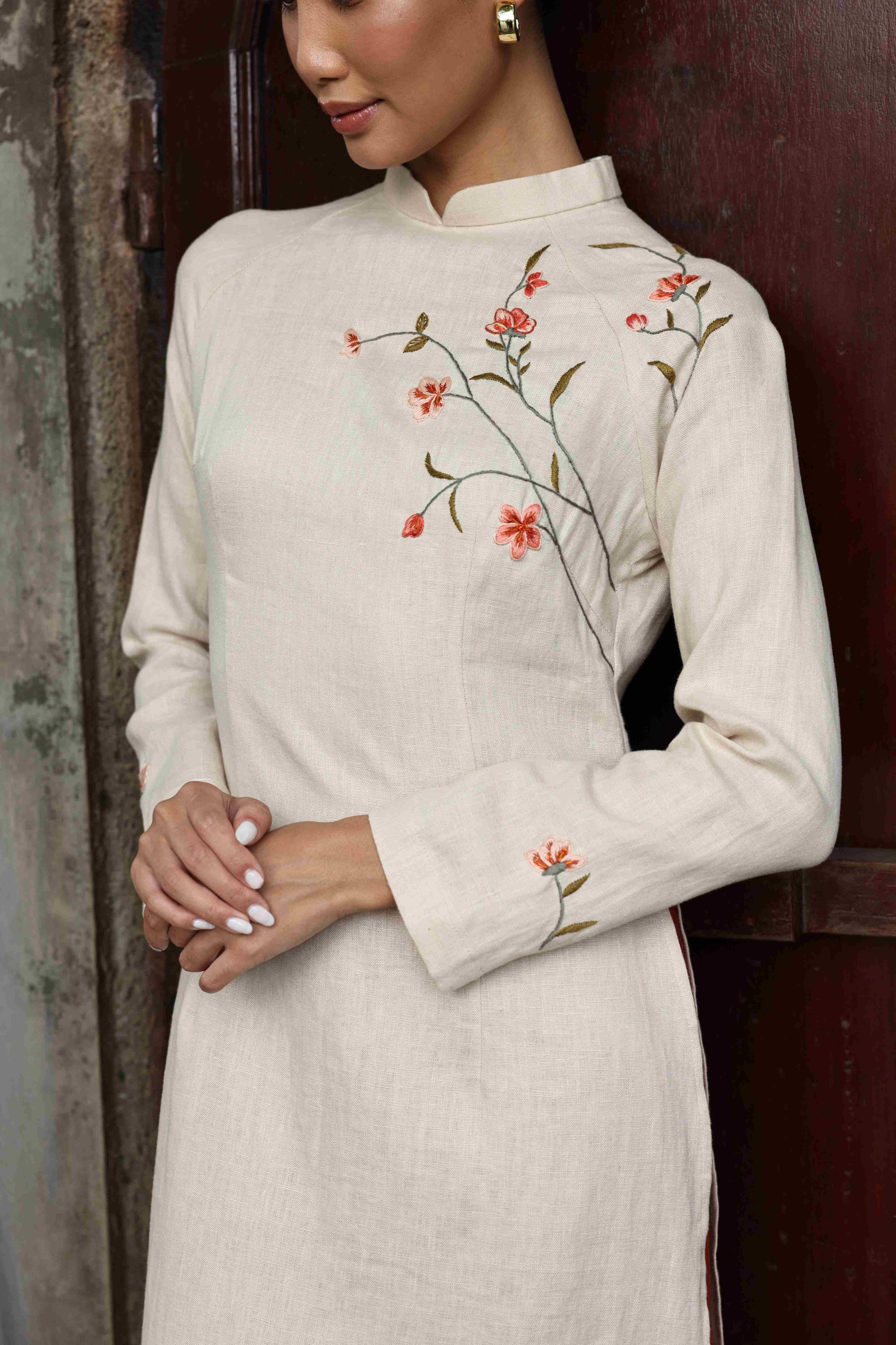vietnamese linen traditional wedding dress
