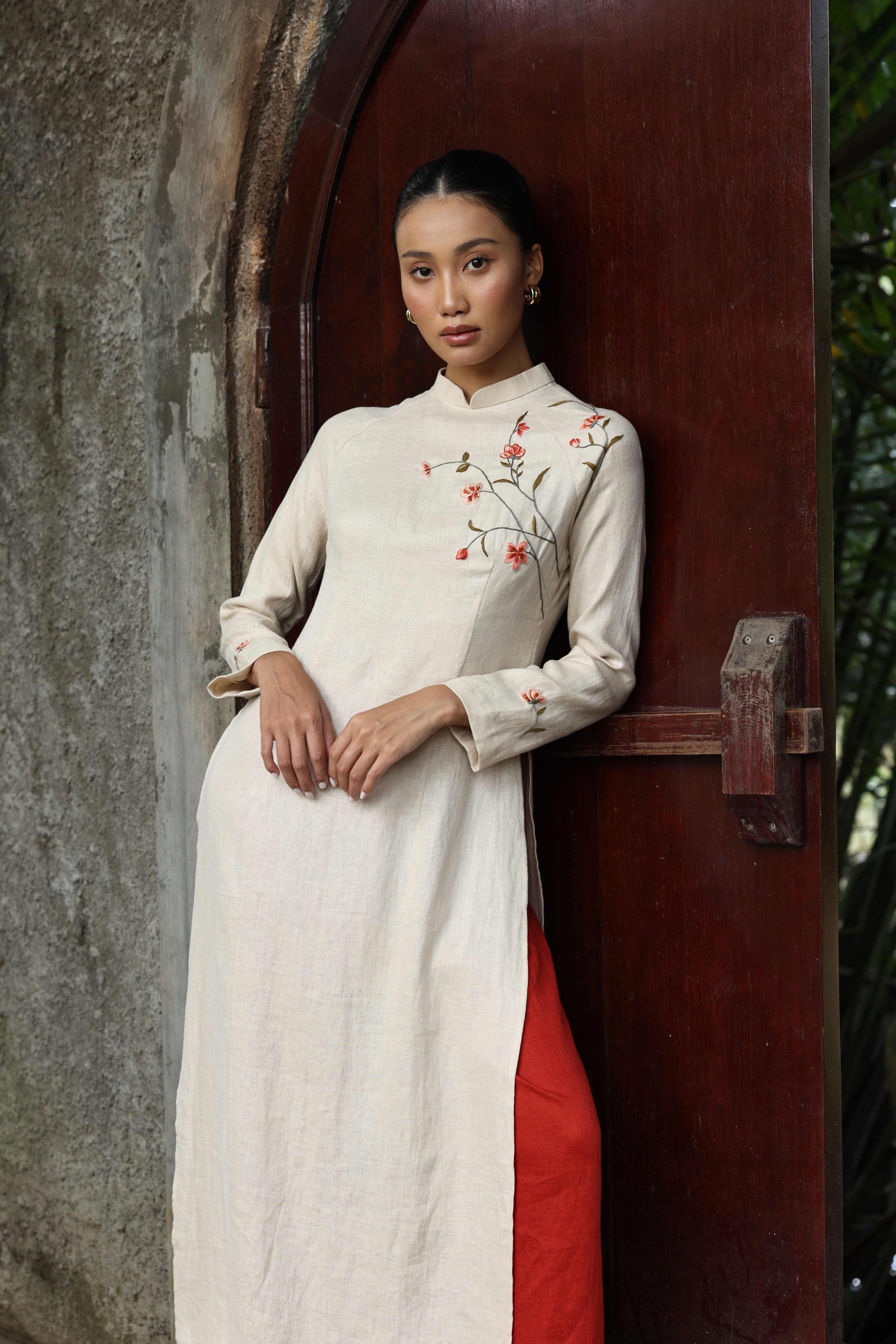 vietnamese linen traditional wedding dress