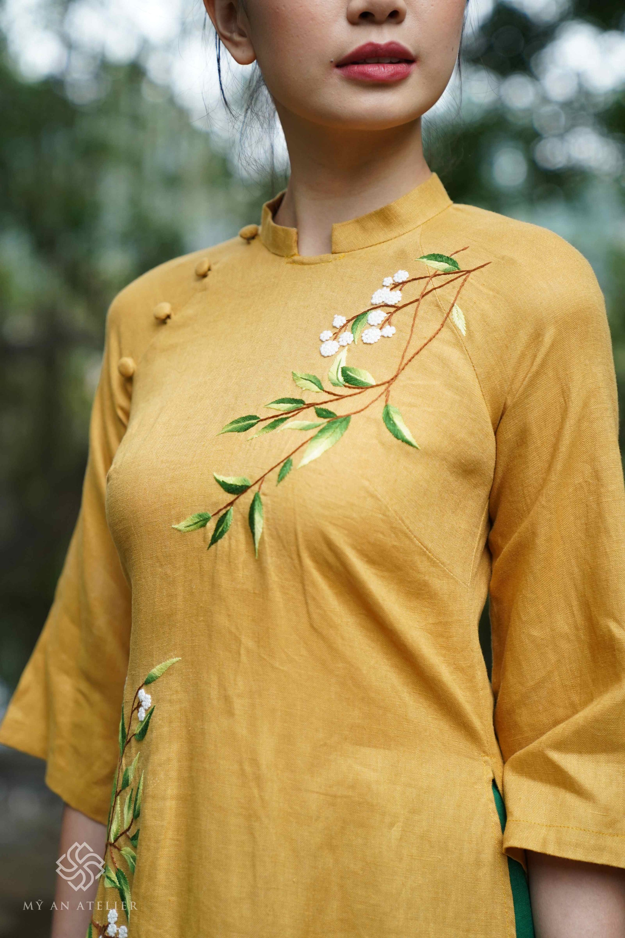 Linen Vietnamese new year dress